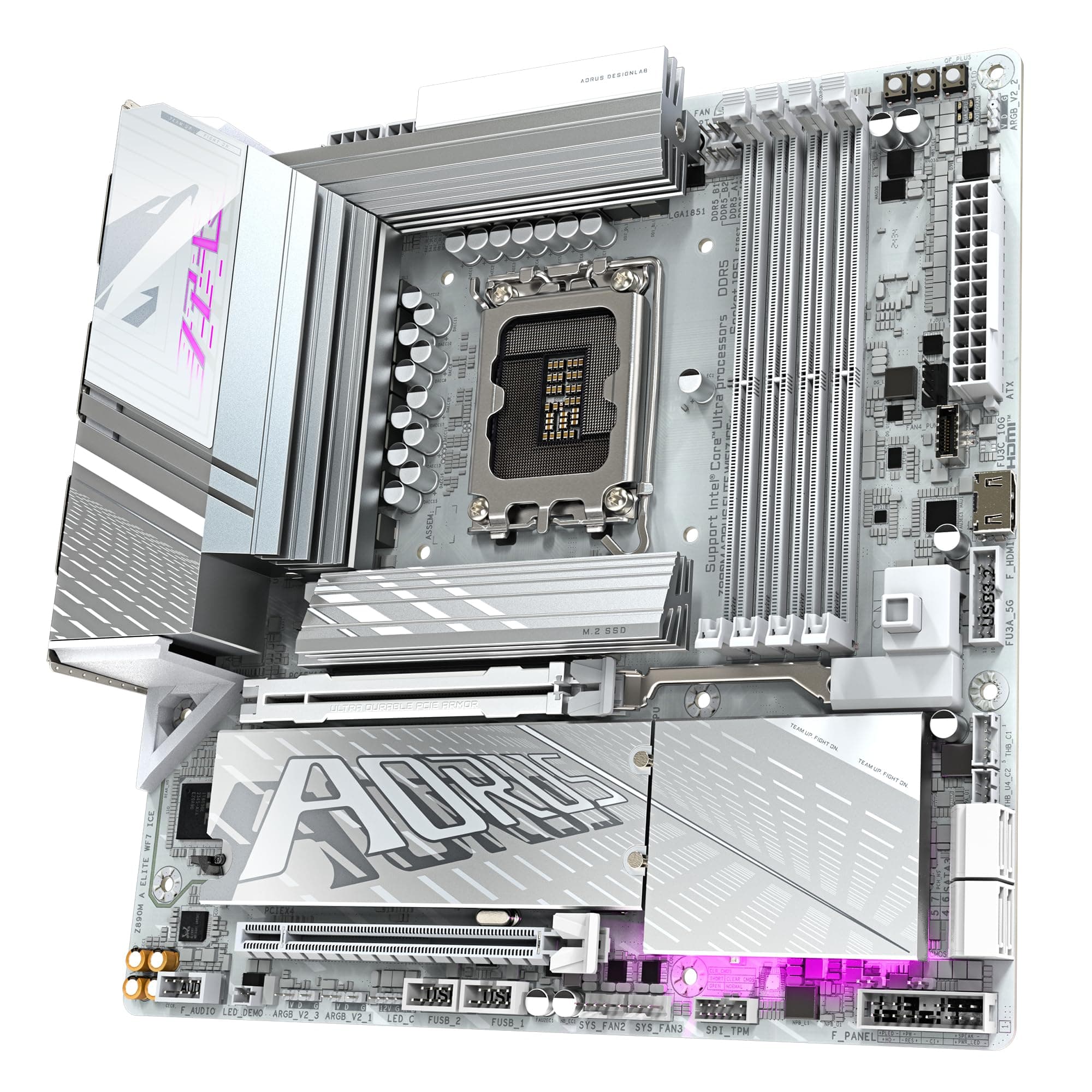 GIGABYTE Z890M AORUS Elite WIFI7 Ice Motherboard - Unterstützt Intel Core Ultra (Serie 2) CPUs, 12+1+2 Phasen VRM, bis zu 8800MHz DDR5 (OC), 1xPCIe 5.0 + 2xPCIe 4.0, Wi-Fi 7, 2.5GbE LAN Bild 7