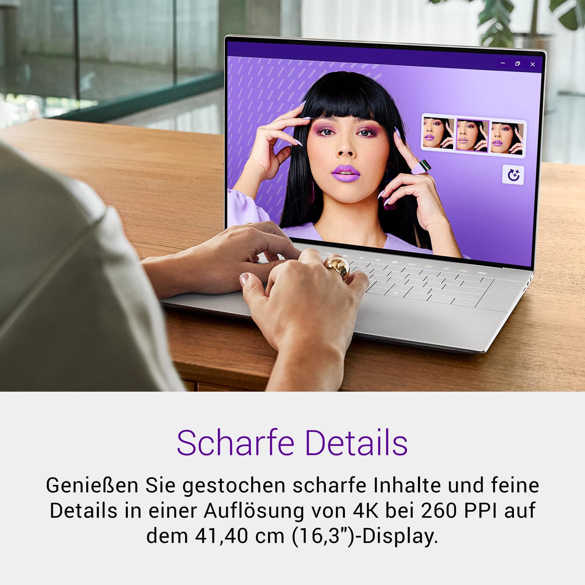 Dell 16 Premium Laptop DA16250-16,3" 4K OLED Touchscreen 120Hz, Intel Core Ultra 9 285H, RTX 5070, 32GB RAM, 1TB SSD, Windows 11 Home, Studio-Audio, QWERTZ, Platinum - 1 Jahr Dell Care Plus Intel Core Ultra 9 285H (16 Cores, up to 5.4GHz Turbo) 32 GB Windows 11 Home Bild 4