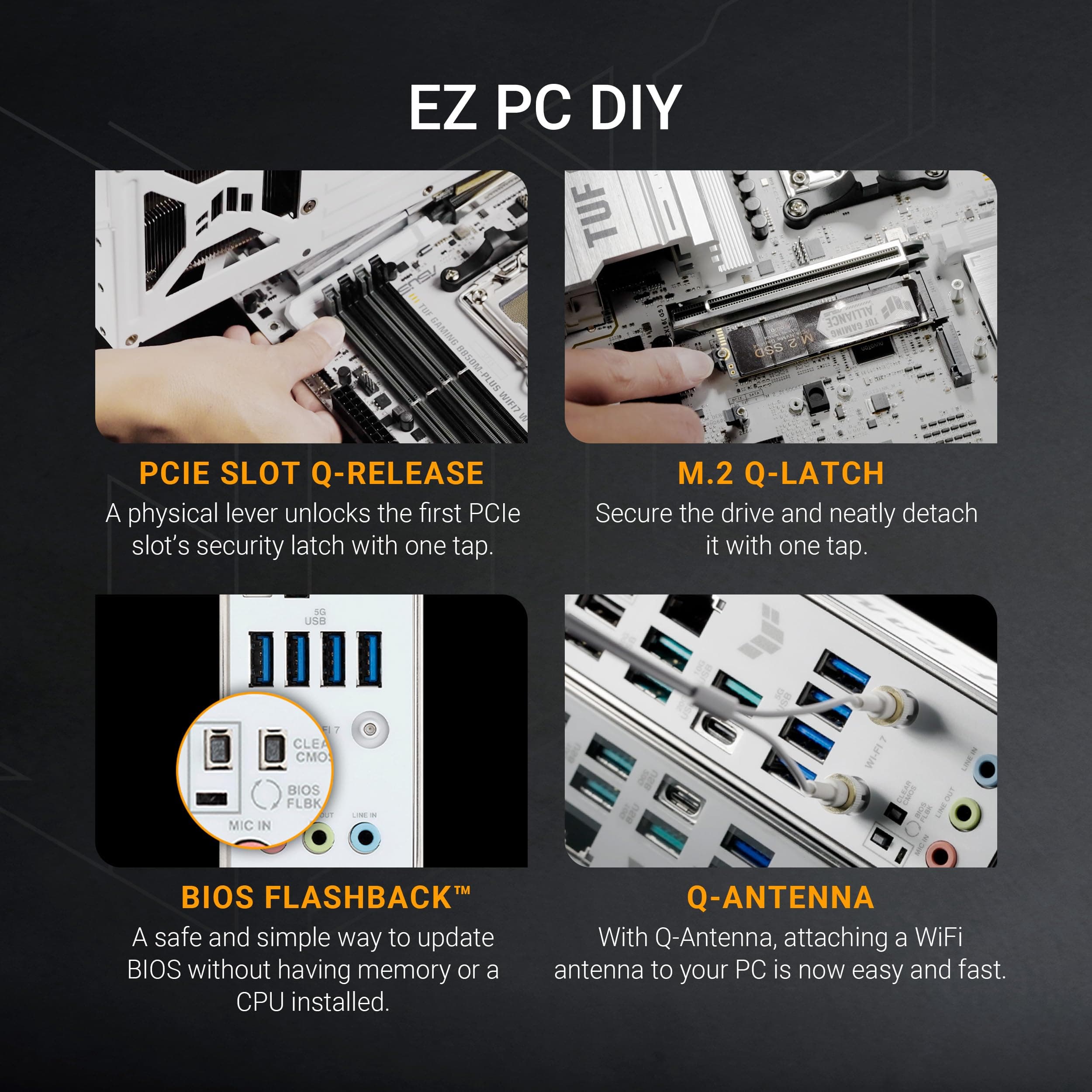ASUS TUF Gaming B550-Pro Mainboard Sockel AMD Ryzen AM4 (ATX, PCIe 4.0, 2X M.2, 2,5Gbit/s-Ethernet, SATA 6Gbit/s, USB 3.2 Gen 2 Typ-A und Typ-C, Aura Sync) Bild 8