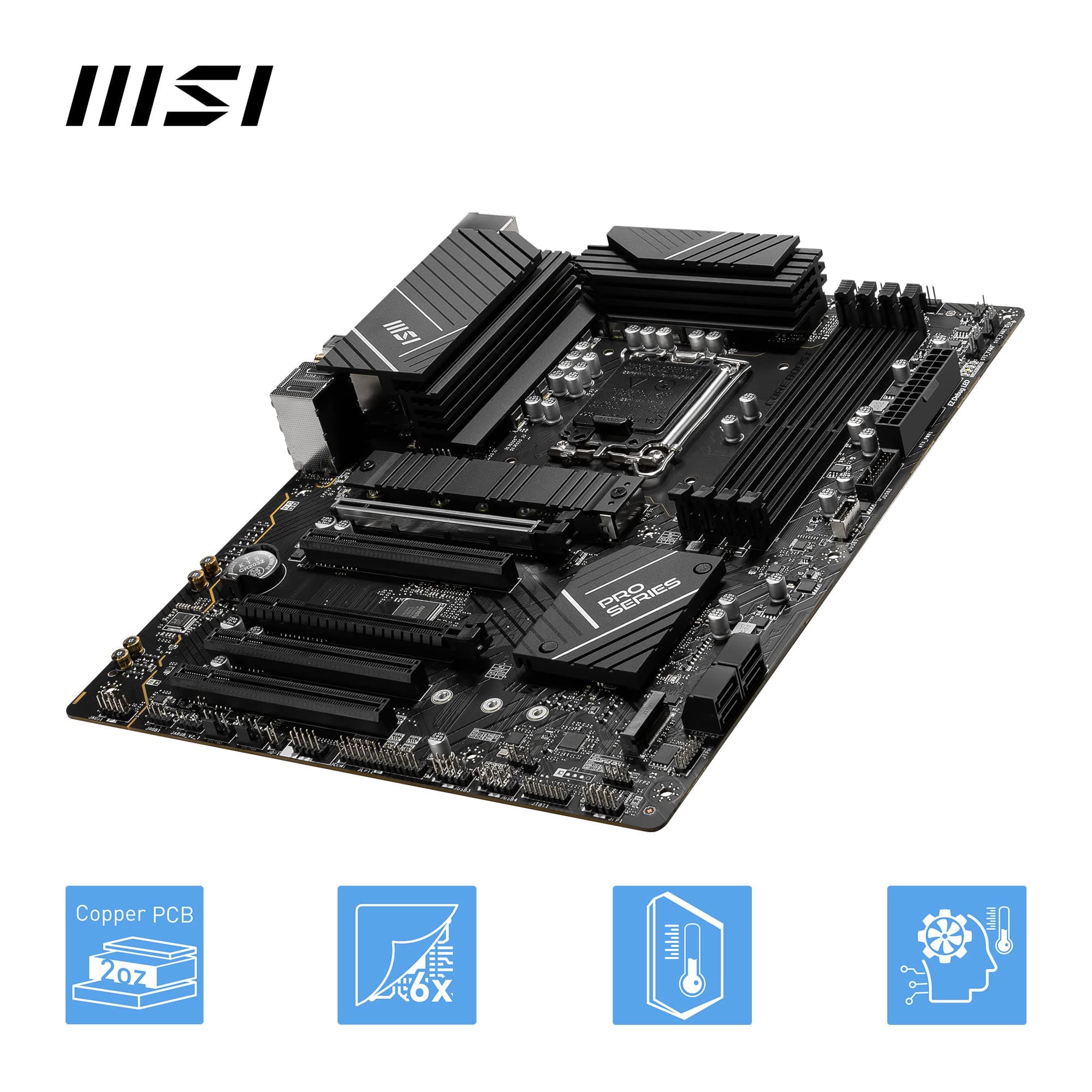 MSI PRO B760-P WiFi DDR4 Mainboard, ATX - Unterstützt Intel 12., 13. & 14. Gen Core Prozessoren, LGA 1700 - DDR4 Memory Boost 5333+MHz/OC, PCIe 4.0 x16 Slots, M.2 Gen4 Slots, 2.5G LAN, Wi-Fi 6E Bild 7