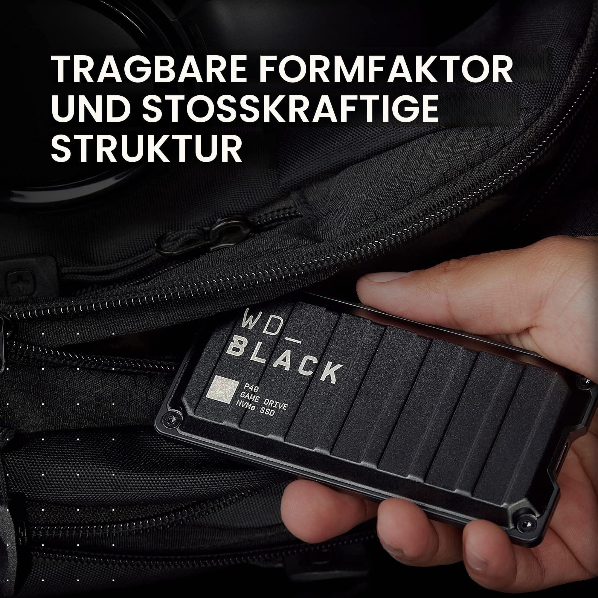 WD_BLACK P40 Game Drive SSD 1 TB externe SSD (WD_BLACK Dashboard, 2.000 MB/s Lesen/Schreiben, SuperSpeed USB 3.2 Gen2x2, 5 Jahre Garantie) Schwarz - auch kompatibel mit PC, Xbox und PS5 Bild 3