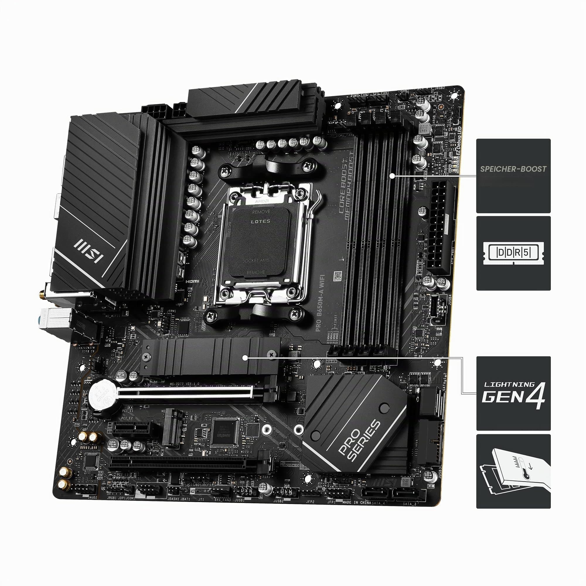 AMD Ryzen 5-7600X Processor + MSI PRO B650M-A WiFi Motherboard Micro-ATX Bild 6