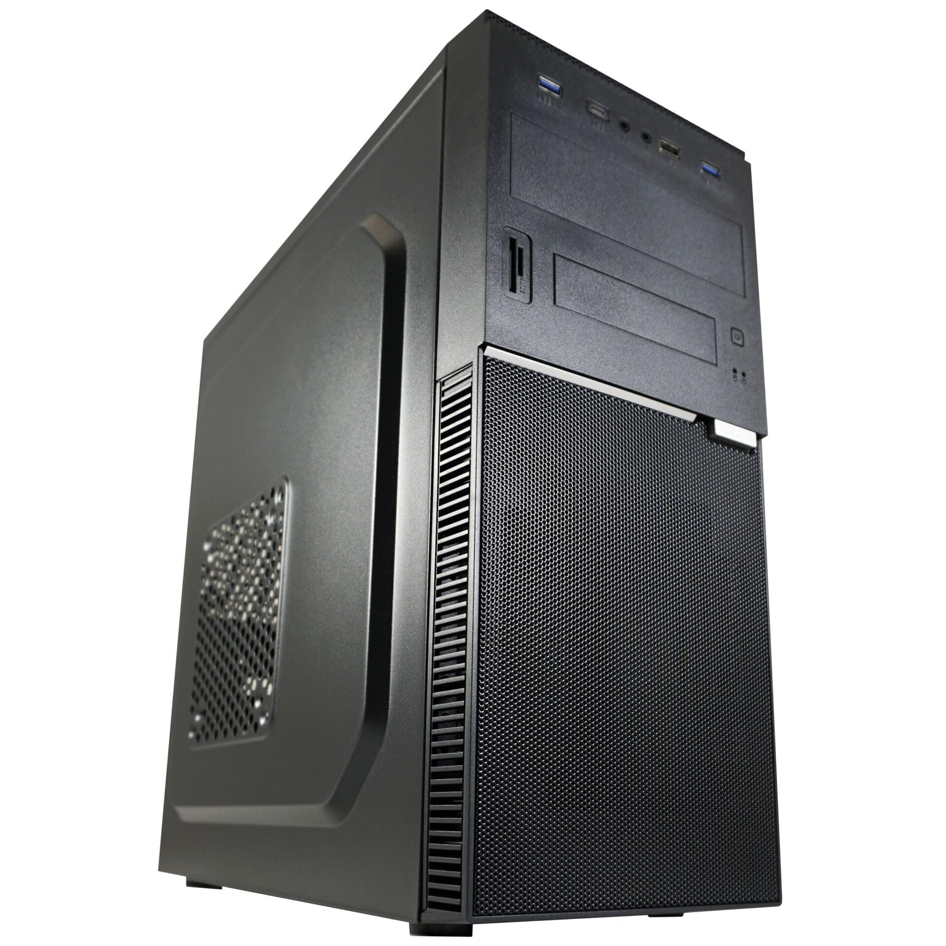 LC-POWER LC-7041B Midi-Tower Gehäuse | ATX, Micro-ATX & Mini-ITX | 350 mm GPU Support | 150 mm CPU-Kühler | USB-C & USB-A | SD/Micro-SD Kartenleser | Schwarz Mesh-Front Bild 3