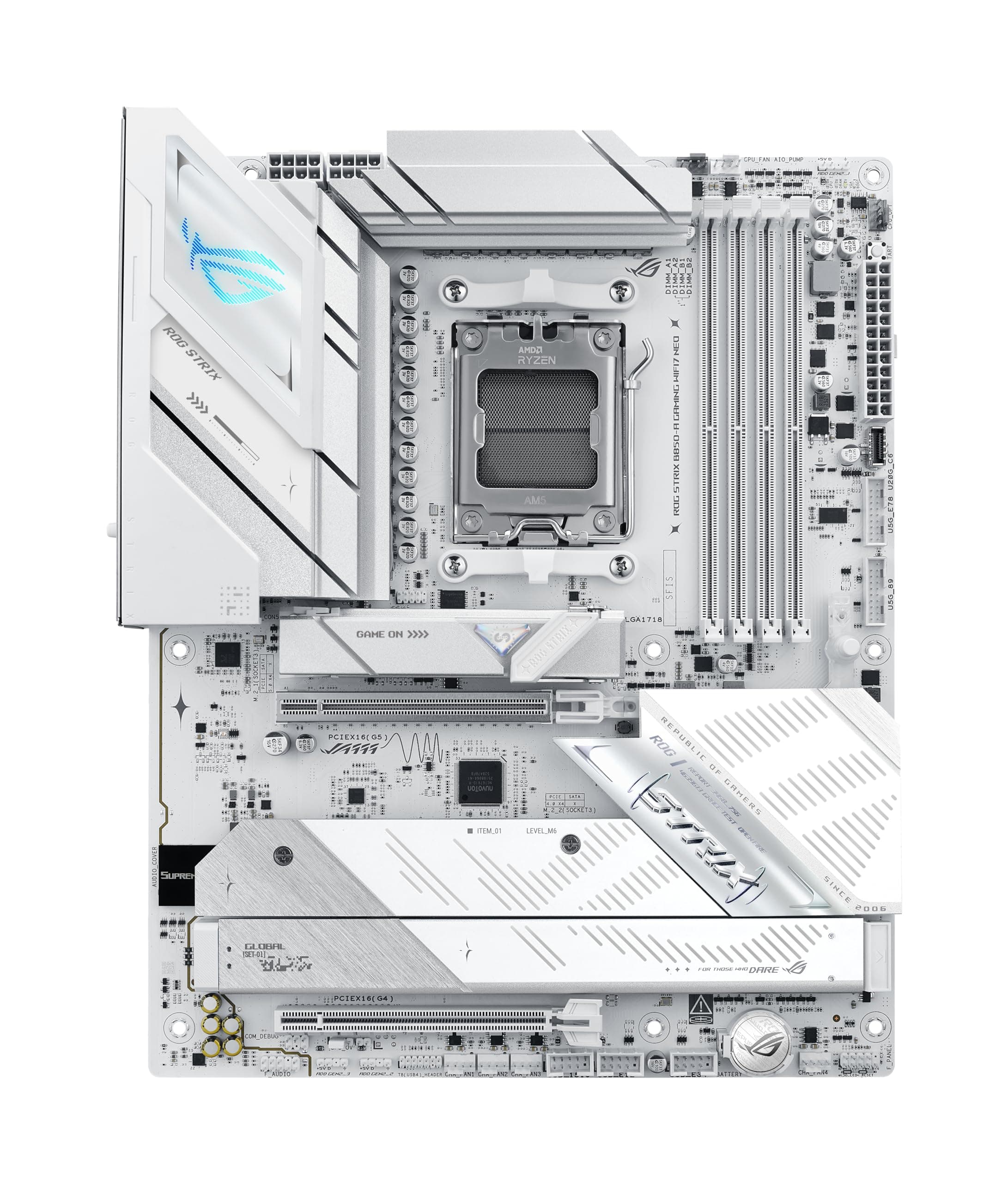 ASUS ROG Strix B850-A Gaming WIFI7 NEO AMD ATX Mainboard (14+2+2 Power Stages, DDR5 Steckplätze, 4X M.2 Steckplätze, PCIe 5.0, 3X USB 2.0-Header, USB 20Gbps Typ-C, WiFi 7, Realtek 5G & Aura Sync RGB) Bild 2