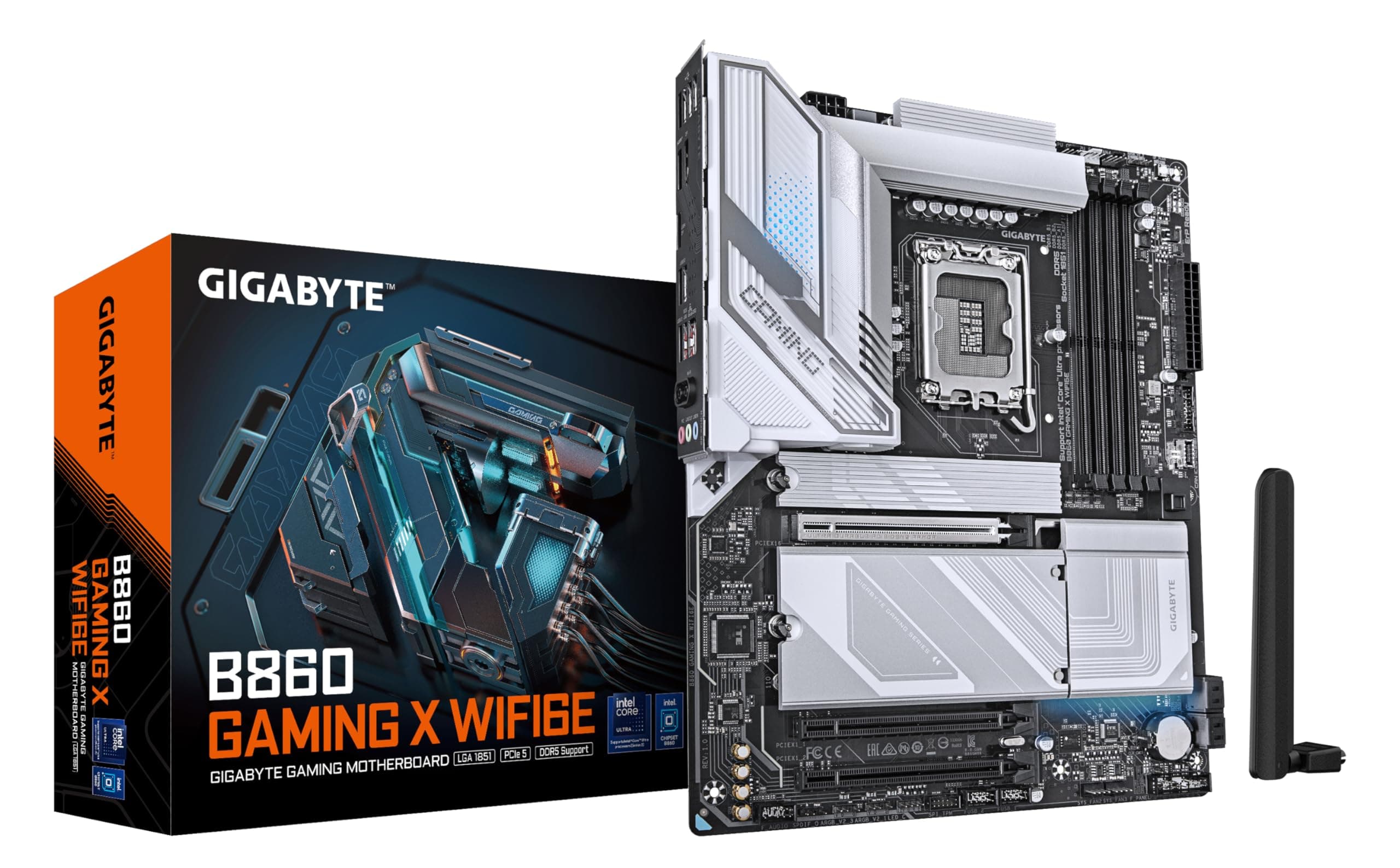 GIGABYTE B860 Gaming X WIFI6E Mainboard - Intel Core Ultra CPUs, 12+1+2+1 Phasen VRM, bis zu 9066MHz DDR5, 1xPCIe 5.0 + 2xPCIe 4.0 M.2, 2,5 GbE LAN, WiFi 6E, USB4 Bild 2