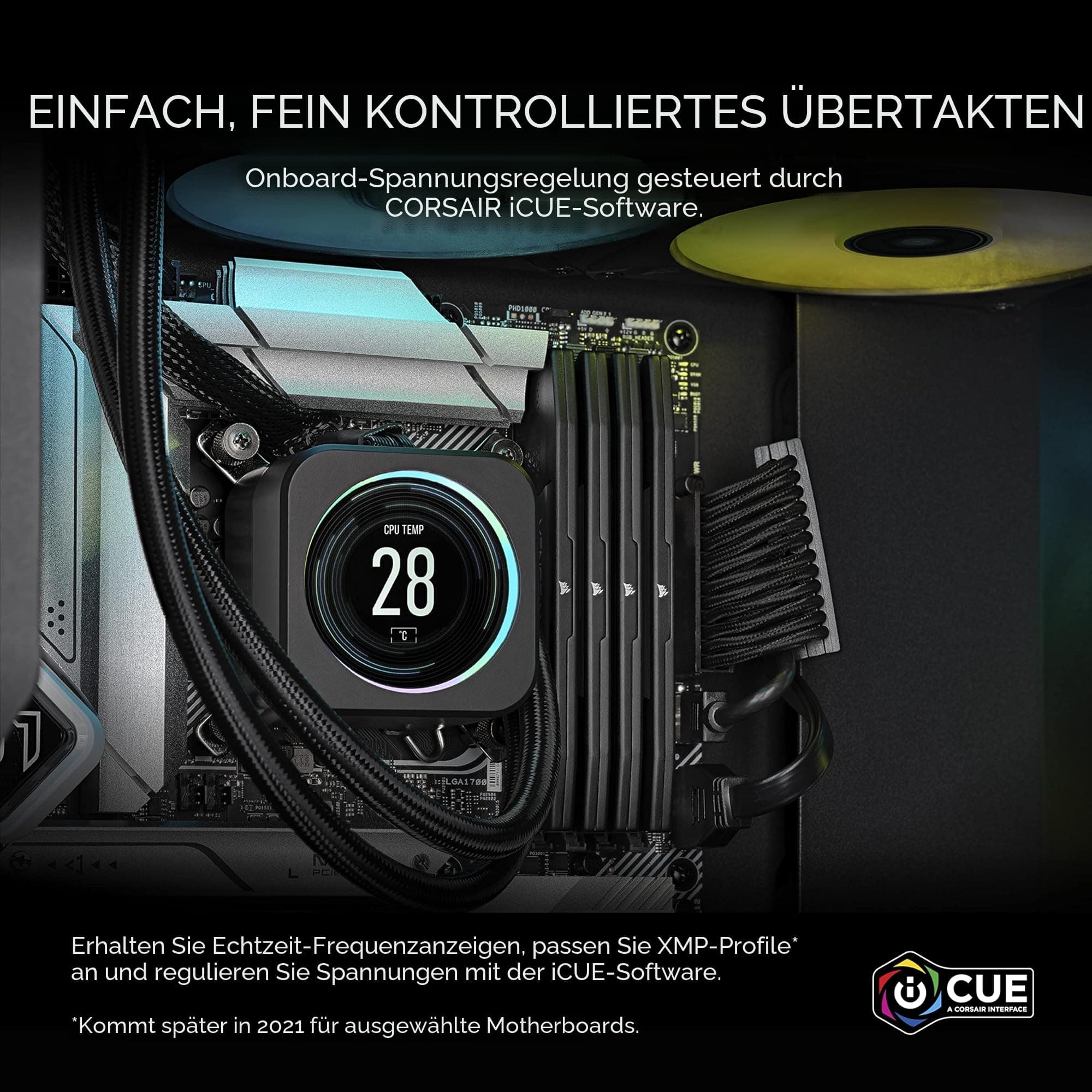 CORSAIR VENGEANCE DDR5 RAM 96GB (2x48GB) Bis zu 5200MHz CL38 Intel XMP 3.0 Desktop-Arbeitsspeicher – Schwarz (CMK96GX5M2B5200C38) 96GB (2x48GB) Schwarz Bild 8