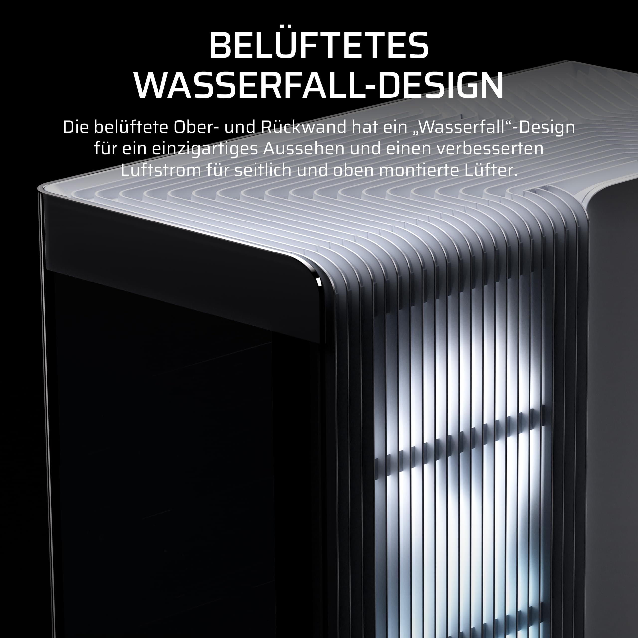 CORSAIR Frame 4500X RS-R ARGB Panoramaglas Mid-Tower-PC-Gehäuse – InfiniRail Lüftermontagesystem, Passend für Zwei 360 mm Radiatoren, GPU Anti-Sag, Enthält 3X RS120R RGB LINK Lüfter – Weiß Bild 7
