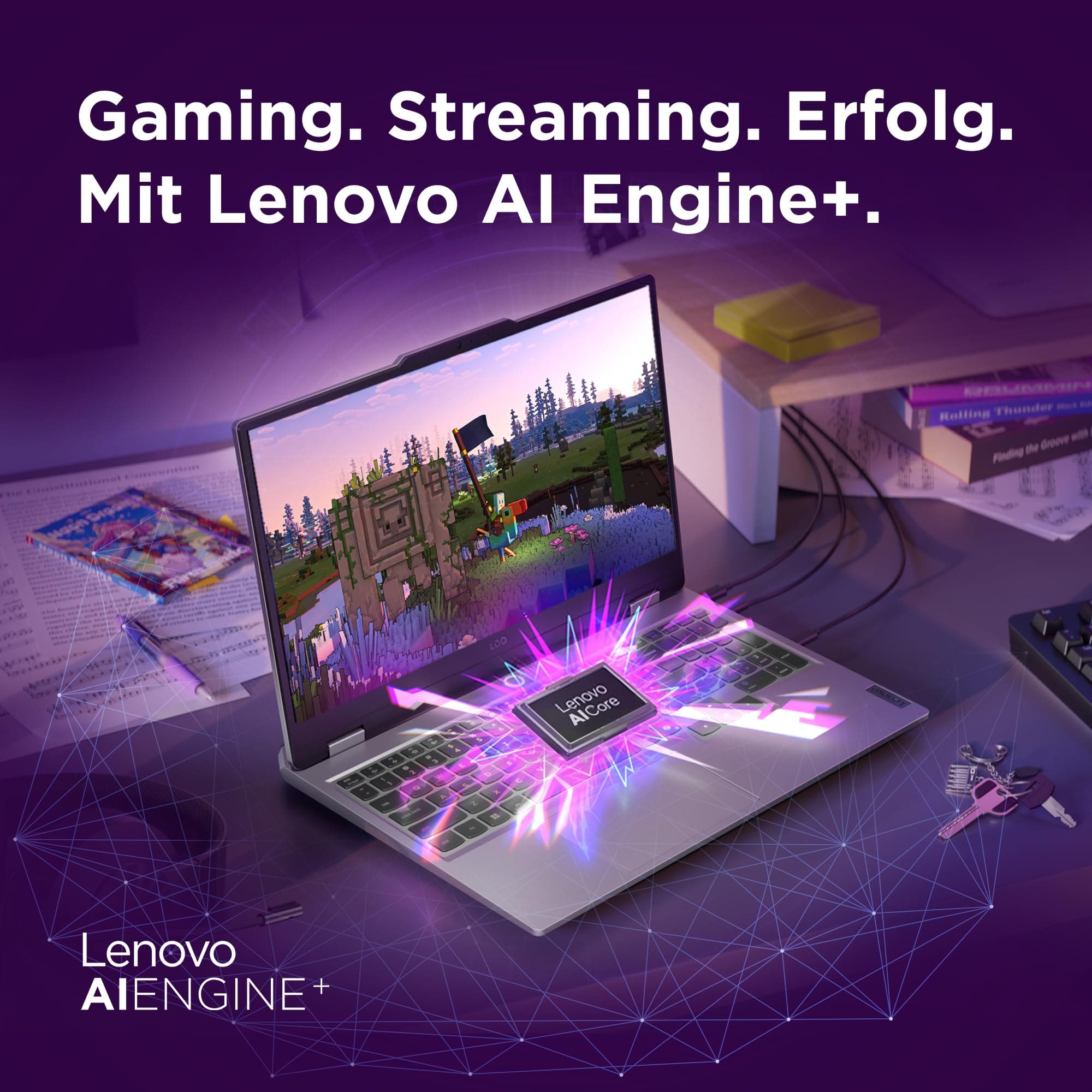Lenovo LOQ Gaming AI Laptop | 15.6" Full HD 144Hz LCD Display |NVIDIA GeForce RTX 5060 | AMD Ryzen 7 250 | 16GB RAM | 1TB SSD | Win11 | QWERTZ | Luna Grau | Weiss beleuchtet | 3 Monate GamePass Bild 7