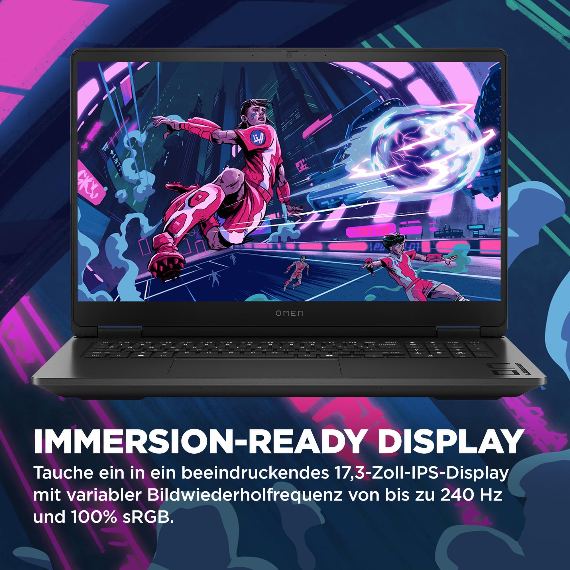HP Omen Gaming Laptop | 17,3 Zoll FHD-Display - 144 Hz | AMD Ryzen 9 8945HS | 16 GB DDR5 RAM (2x8 GB) | 1TB SSD | NVIDIA GeForce RTX 4060 (8GB) | QWERTZ | Windows 11 Home | Shadow Black NVIDIA GeForce RTX 4060 AMD Ryzen9-8945HS, 16GB DDR5 Bild 3