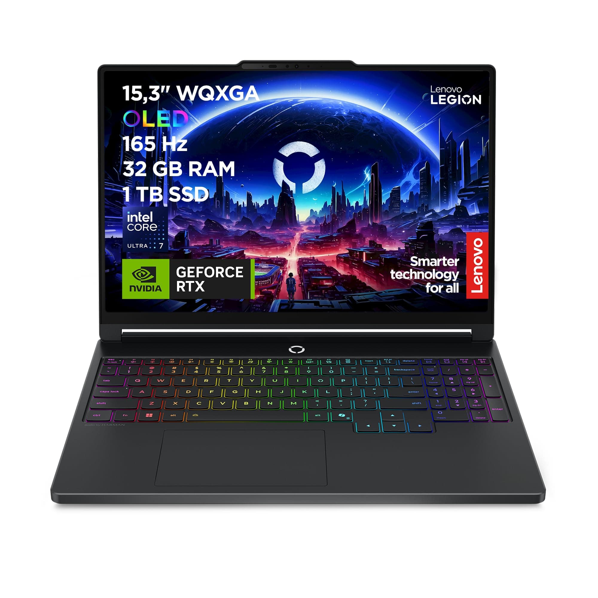 Lenovo Legion 5i Gaming AI Laptop | 15.3" WQXGA OLED 165Hz | Intel Core Ultra 7 356H | 32GB RAM | 1TB SSD | NVIDIA GeForce RTX 5060 | Windows 11 | QWERTZ | Schwarz | 3 Monate GamePass