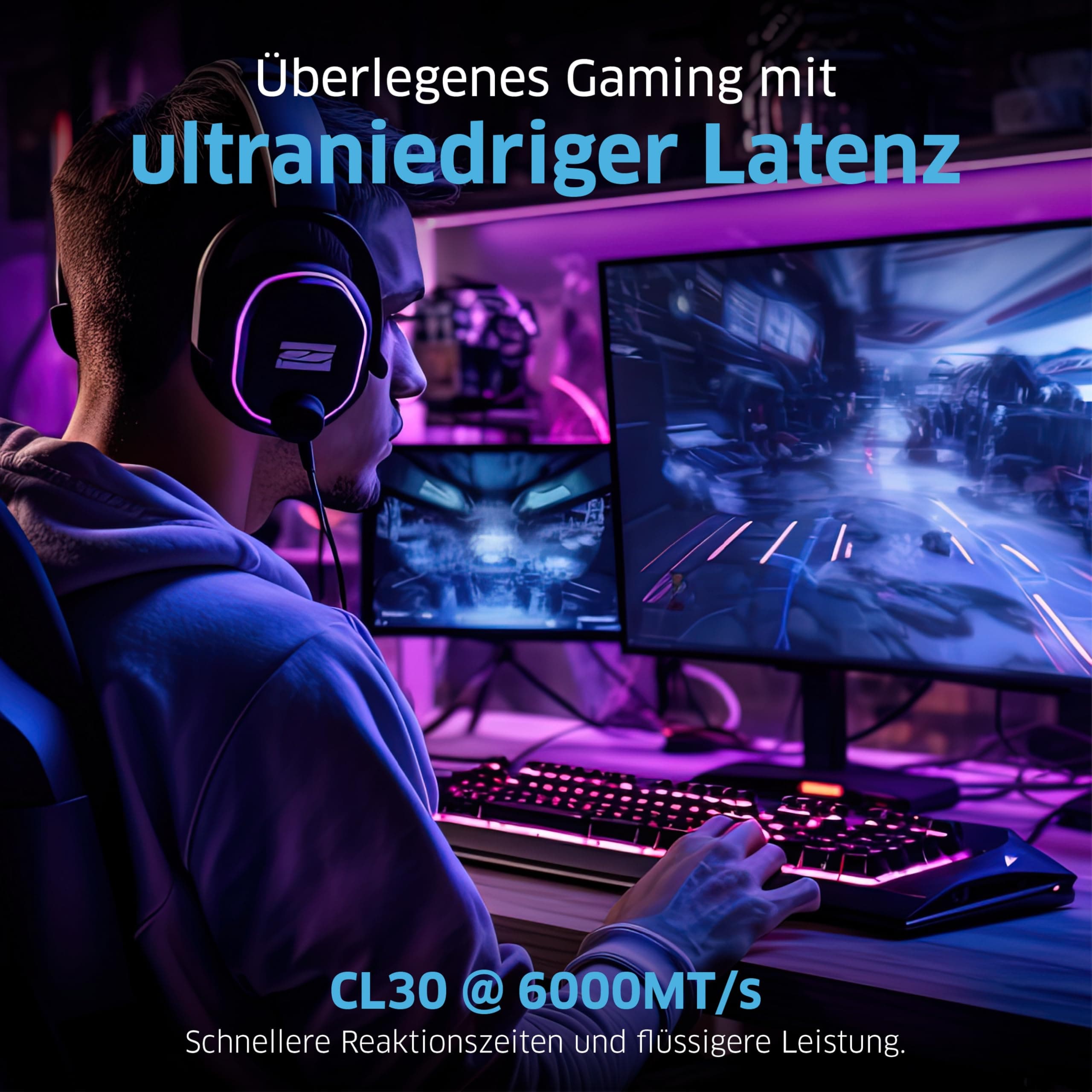 KLEVV FIT V 32GB (2X 16GB) DDR5 Gaming RAM 6000MT/s PC5-48000 Ungepuffert Non-ECC 1,35V CL30 Speicherkit 32 GB FiIT V CL30 6000MH/z Bild 3