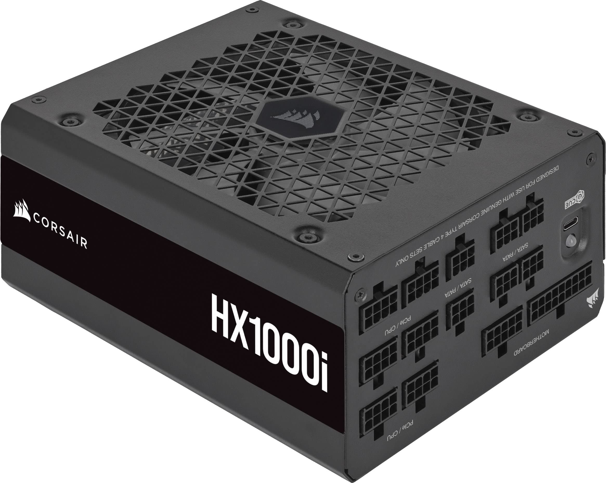 Corsair HX1000i, Vollmodulares, Extrem Geräuscharmes ATX-Netzteil, ATX 3.1 & PCIe 5.1, iCUE Software, 80 Plus Platinum-Effizienz, Schwarz 1000 Watts