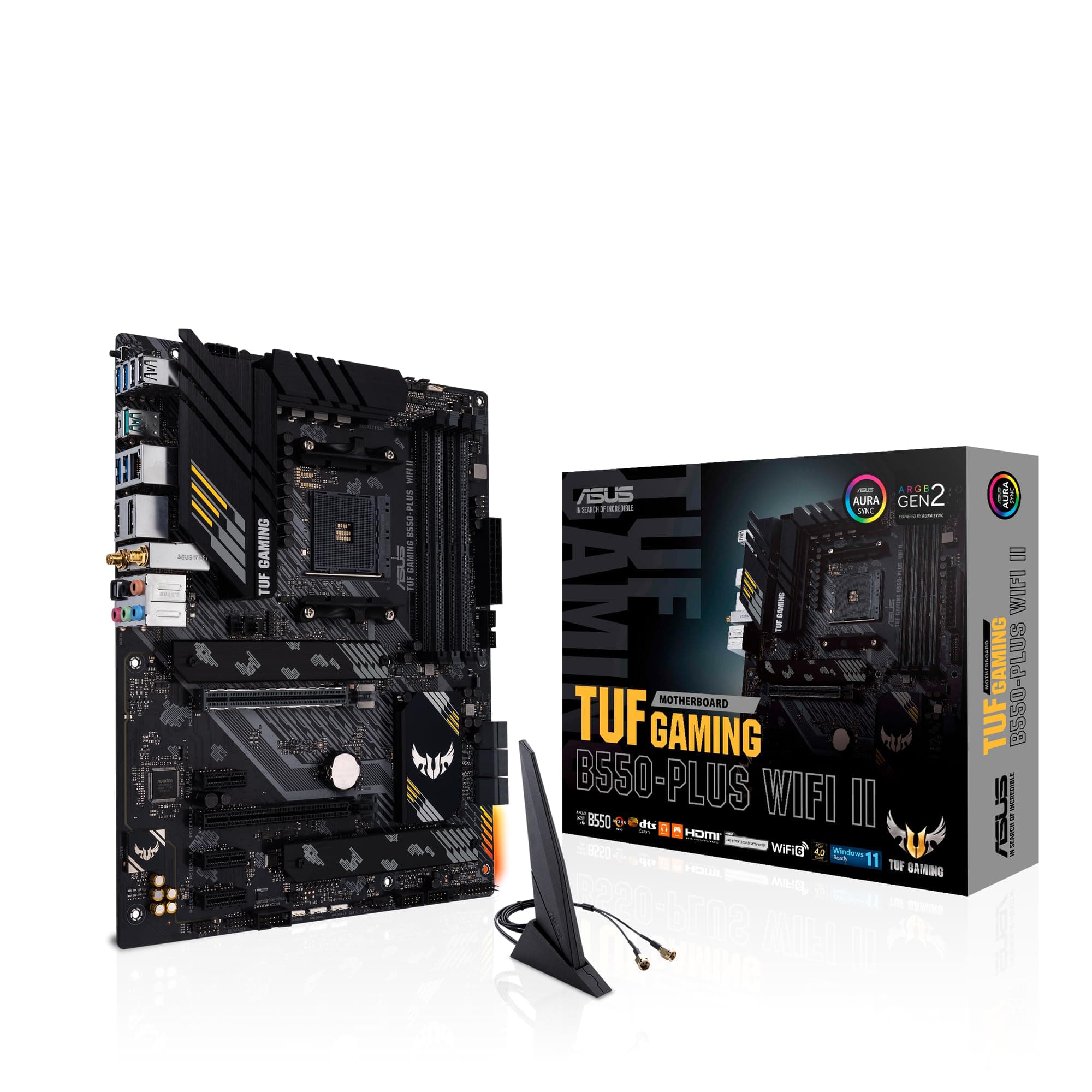 ASUS TUF Gaming B550-PLUS WiFi II Mainboard Sockel Ryzen AM4 (AMD B550, ATX, PCIe 4.0, DUal M.2, WiFi6, SATA 6Gbit/s, Thunderbolt 3 Header, Aura Sync) Bild 2