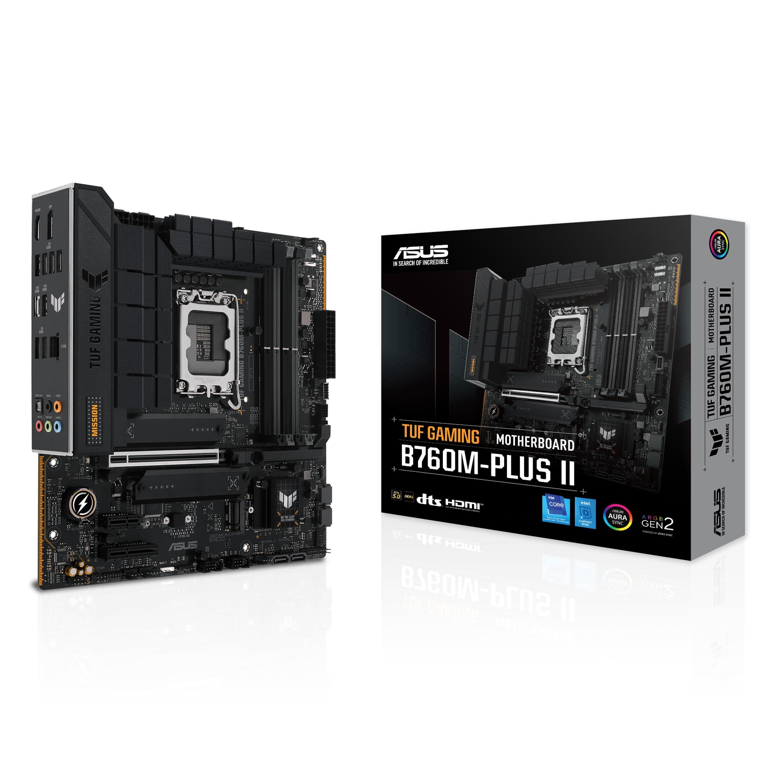 ASUS TUF Gaming B760M-PLUS II Mainboard Sockel Intel LGA 1700 (Intel B760, mATX, DDR5 Speicher, PCIe 5.0, 3X M.2, Thunderbolt 4, Aura Sync) Bild 2