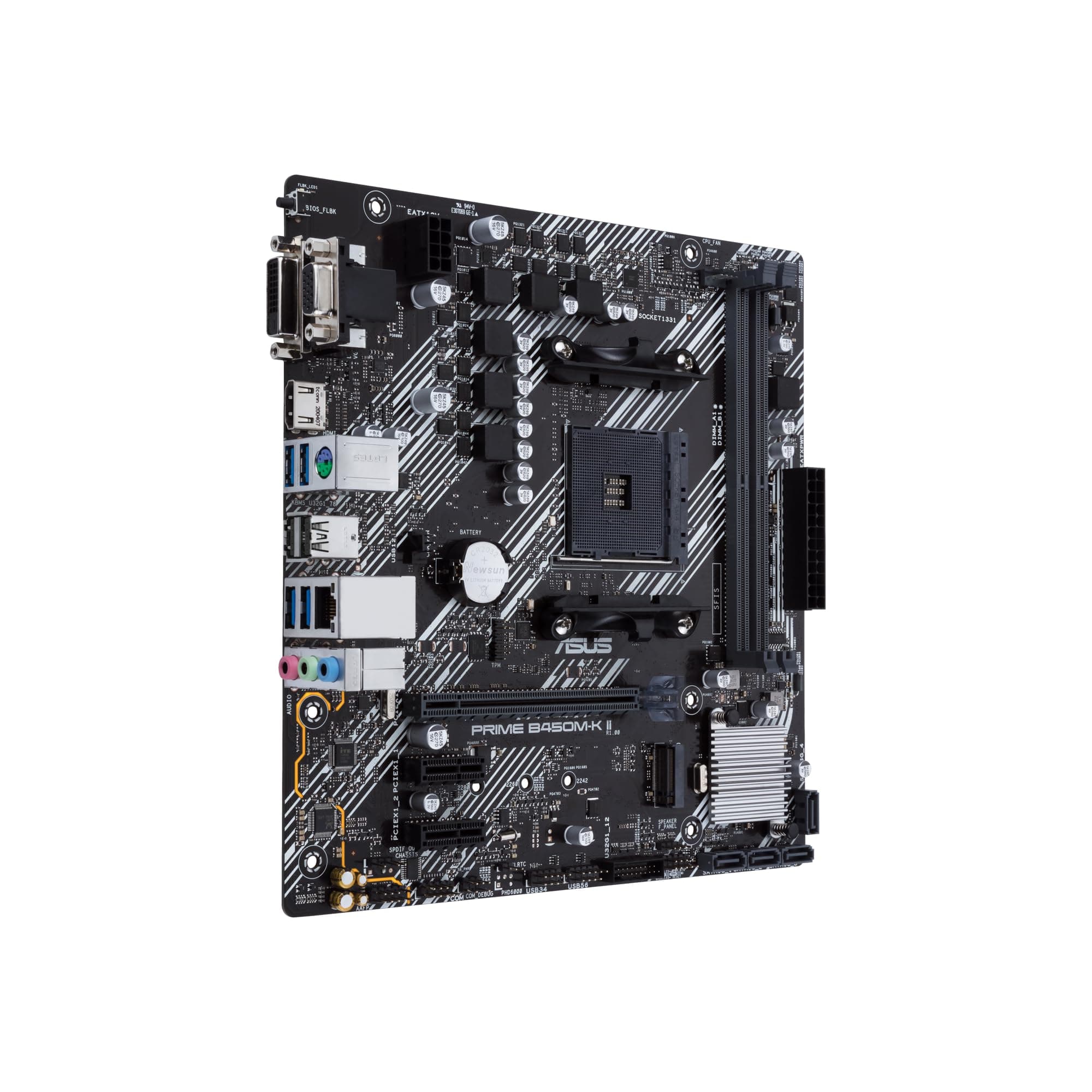 Asus Prime B450M-K II Mainboard Sockel AM4 (mATX, AMD Ryzen, DDR4-Speicher, M.2, SATA 6Gbit/s, USB 3.1 Gen 2 Typ-A) Bild 5