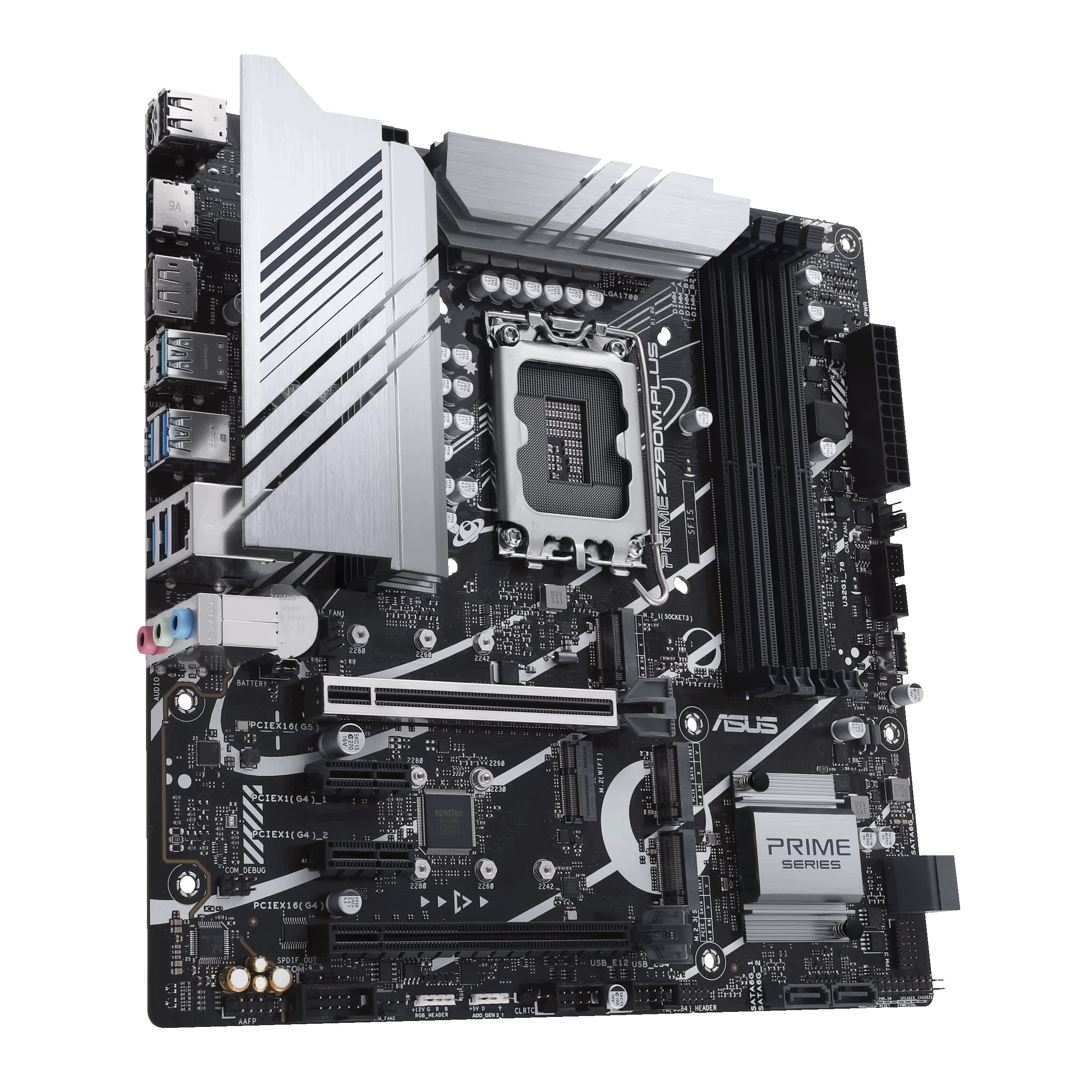 ASUS Prime Z790M-Plus LGA 1700 (Intel 14., 12. und 13. Generation) microATX-Motherboard (PCIe 5.0, 3 x M.2 Steckplätze, 10 + 1 DrMOS, DDR5, 1 GB LAN, DP, USB 3.2 Gen2 Type-C, Front-USB 3.2 Gen 1 Bild 5