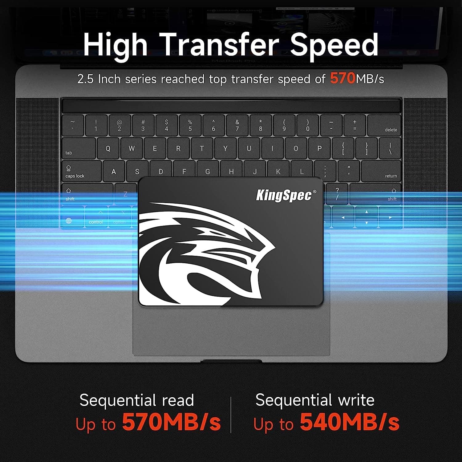 KingSpec 512GB 2.5" SATA Festplatte Intern SSD SATA 3 interne SSD 3D NAND Flash, 2.5 Zoll kompatibel mit Desktop/Laptop Bild 3