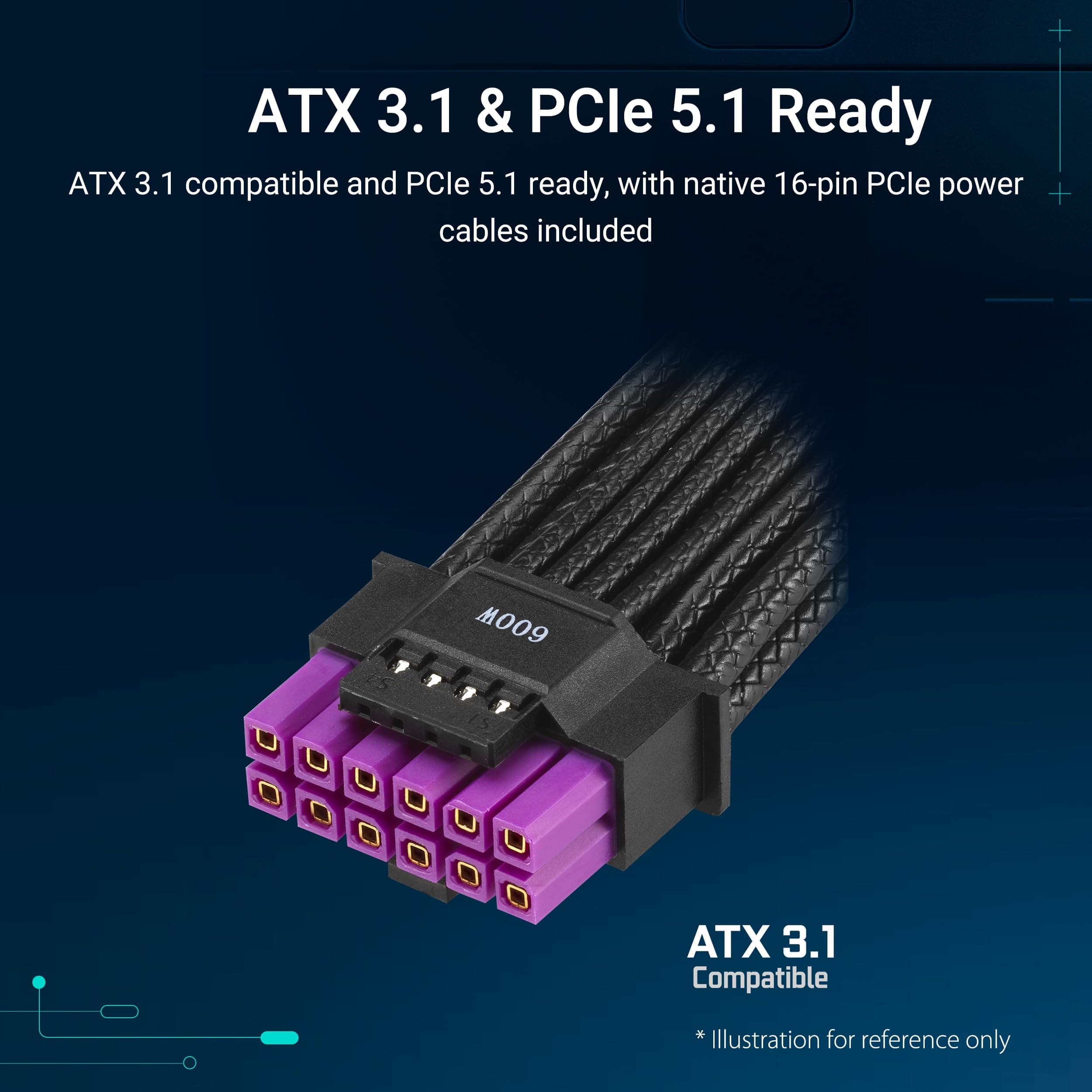 ASUS Pro WS 3000W Platinum Modulares PC-Netzteil, 3000 W Leistung, PCIe 5.1, Standard ATX 3.1, 80 Plus Platinum, Lüfter mit doppeltem Kugellager, Schwarz, ASUS-PRO-WS-3000P Bild 7