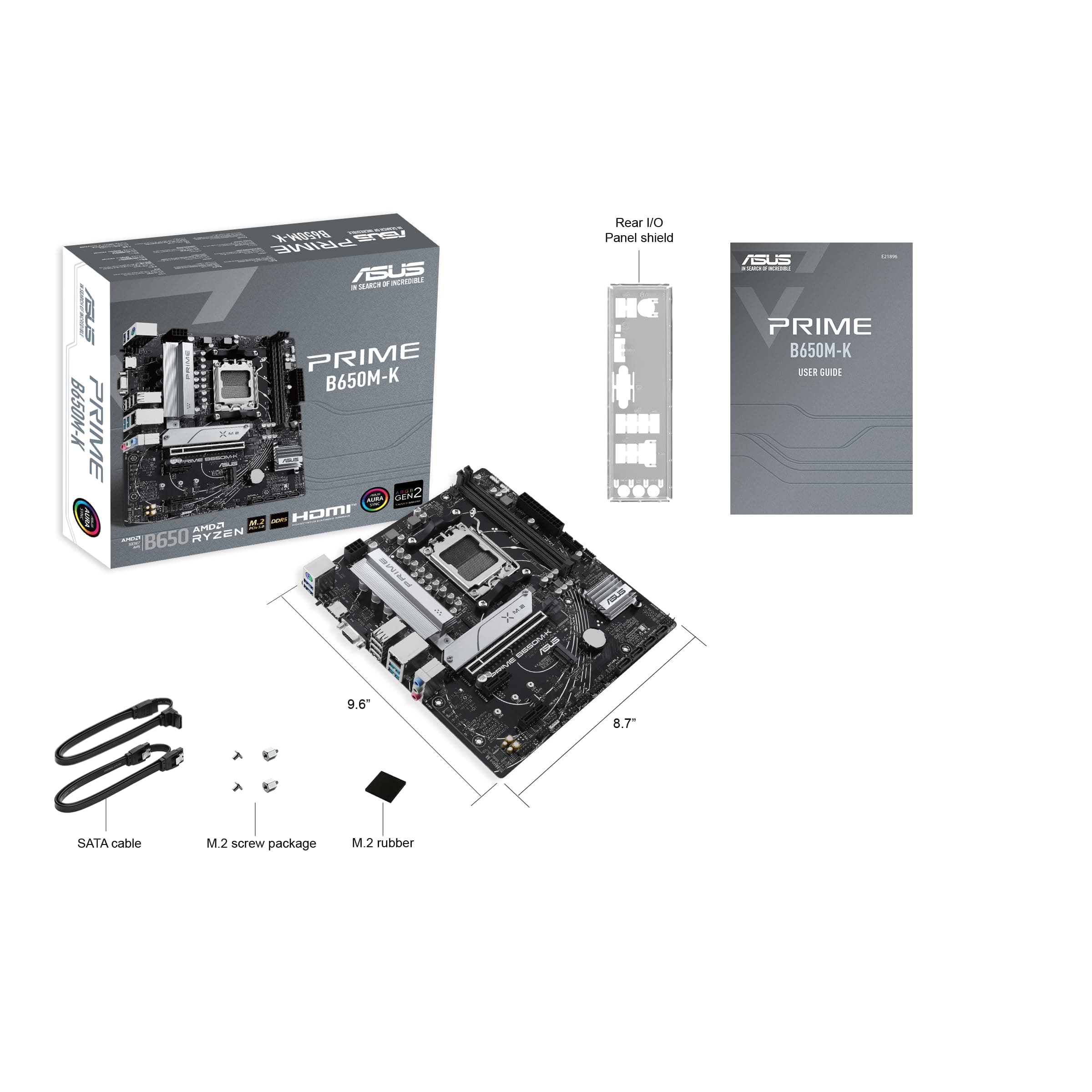 ASUS Prime B650M-K Mainboard Sockel AMD AM5 (Ryzen 7000, Micro-ATX, DDR5 Speicher, PCIe 5.0, BIOS Flashback, USB 3.2 Gen 2, Aura Sync) Bild 8