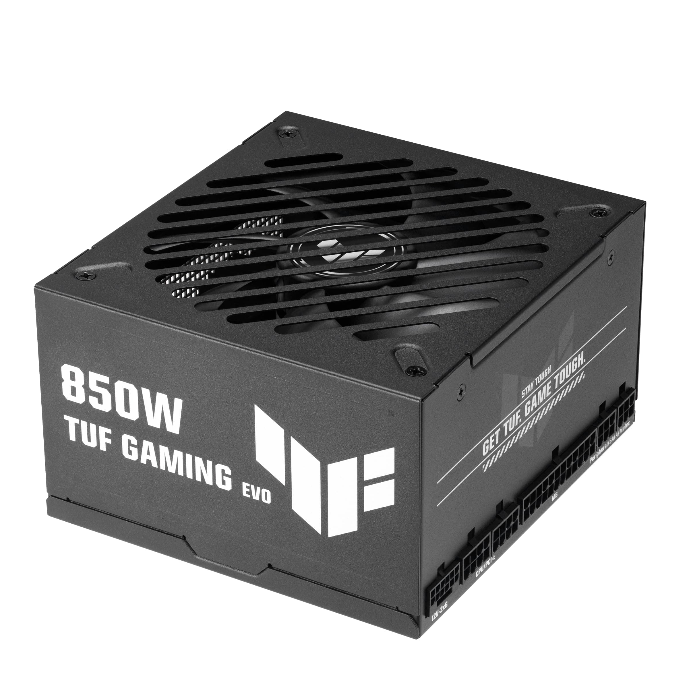 ASUS TUF Gaming 850W Gold EVO Gaming Netzteil (850 Watt, Lüfter mit Doppelkugellager, ATX 3.1 & PCIe 5.1 kompatibel, 80 Plus & Cybernetics Gold-Zertifizierung, geätzte Kabel, Schwarz) Bild 2