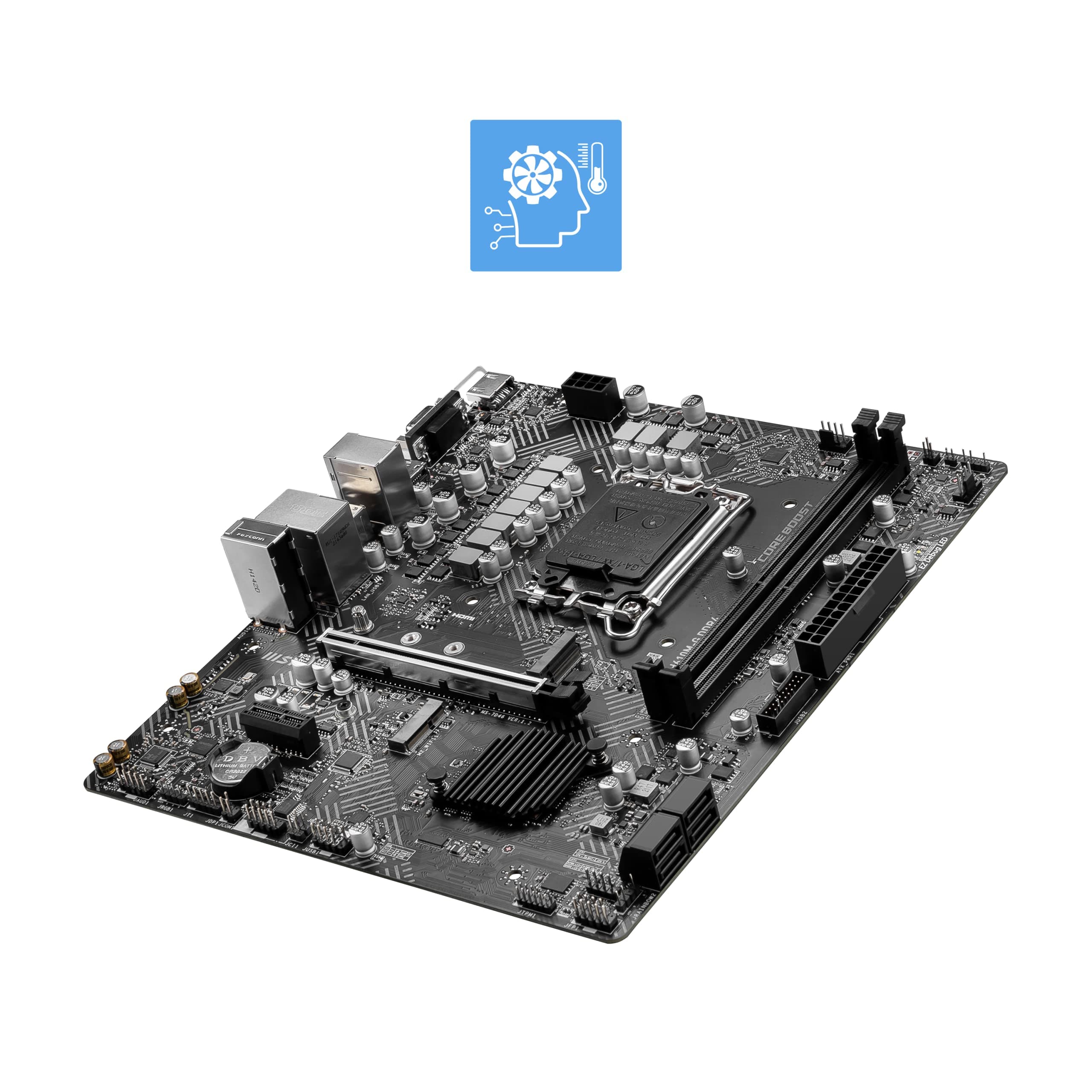 MSI PRO H610M-G DDR4 Mainboard, Micro-ATX - unterstützt Intel Core Prozessoren 12. Generation, LGA 1700, 2 x DIMMs (3200MHz), 1x PCIe 4.0 x16 Slot, 1 x M.2 Gen3, Intel 1G LAN, HDMI 2.1, DP 1.4 & VGA DDR4 M-ATX Bild 7