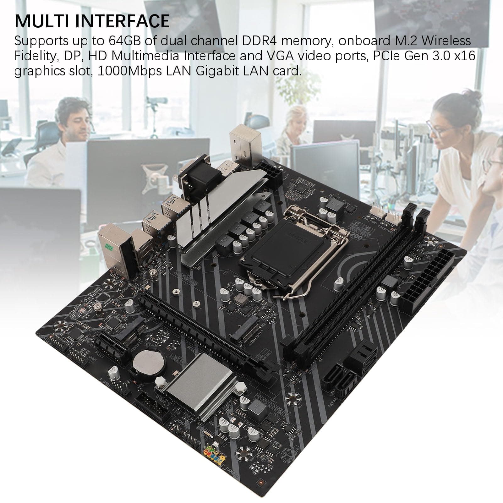 Z490 Gaming-Motherboard, 1000 Mbit/s LAN-Gaming-Motherboard – Dualer DDR4-Speicher, M.2-Steckplatz, LGA 1200-Sockel, Unterstützt Kerne der 10. und 11. Generation Bild 5