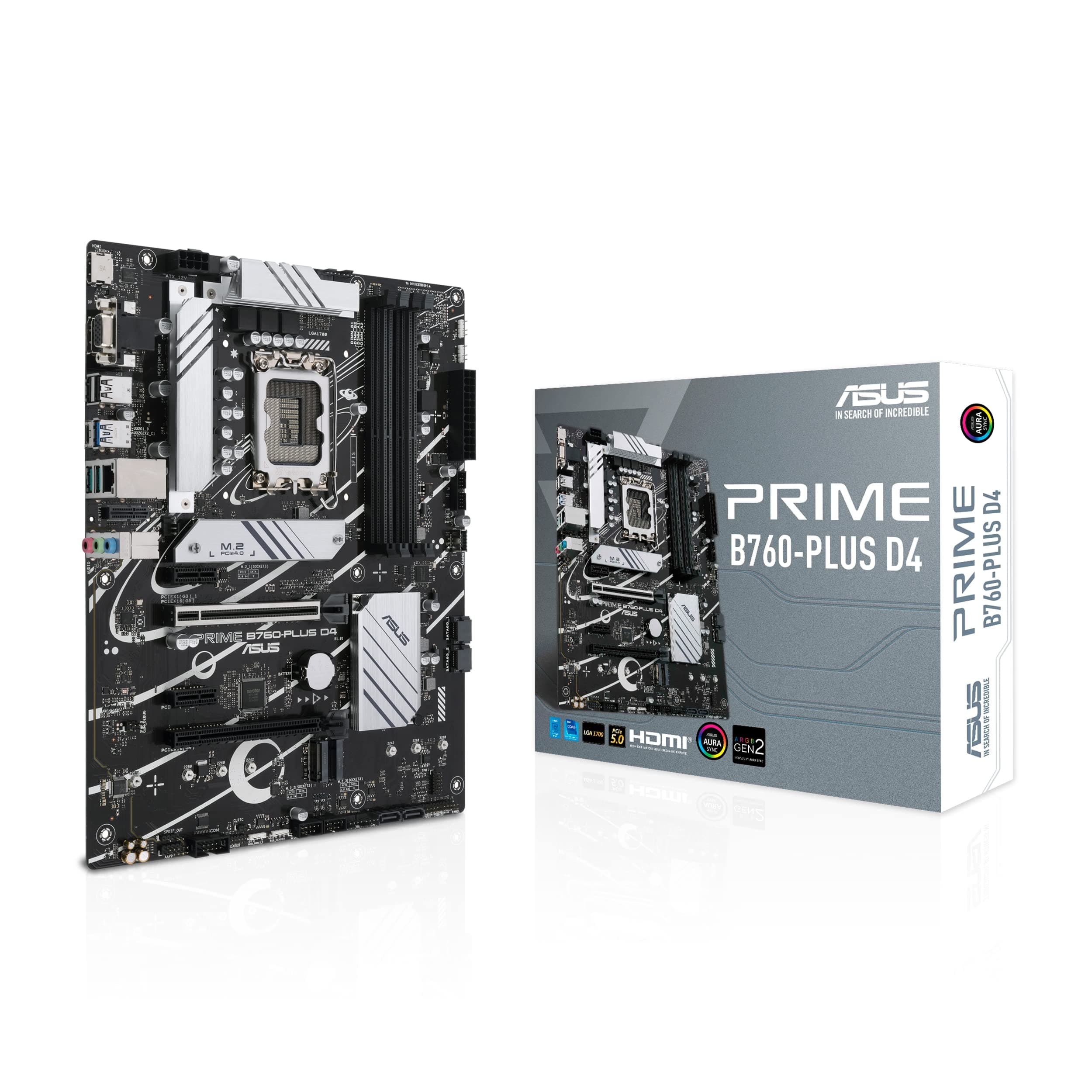 ASUS Prime B760-PLUS D4 Gaming Mainboard Sockel Intel LGA 1700 (Intel B760, ATX, DDR4 Speicher, PCIe 5.0, 3X PCIe 4.0 M.2, Thunderbolt 4, Aura Sync) Bild 2