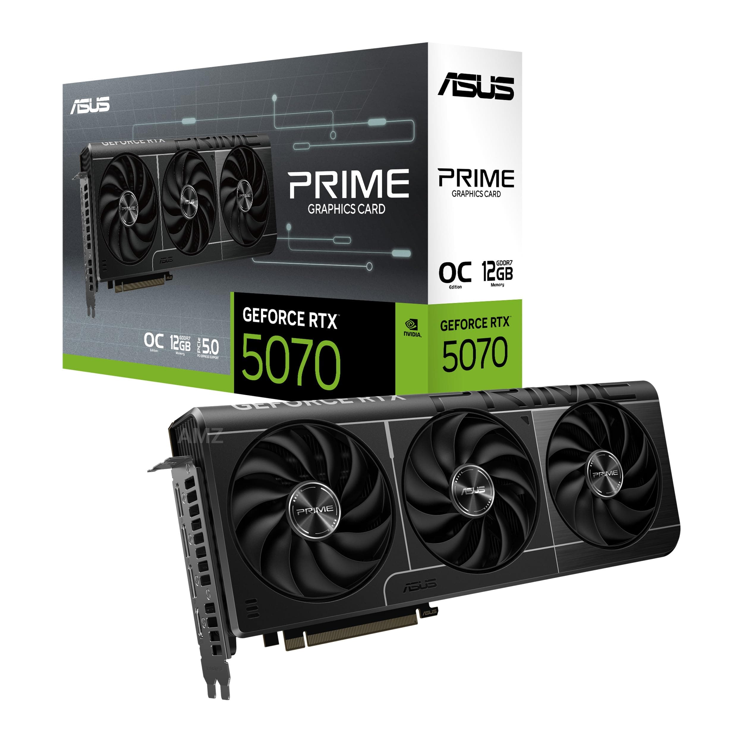 ASUS Prime GeForce RTX 5070 12GB GDDR7 OC Edition Gaming Grafikkarte (NVIDIA Blackwell Architektur und DLSS 4, 2,5-Slot Design, SSF, PCIe 5.0, 3X DisplayPort 2.1b, 1x HDMI 2.1b) Bild 2