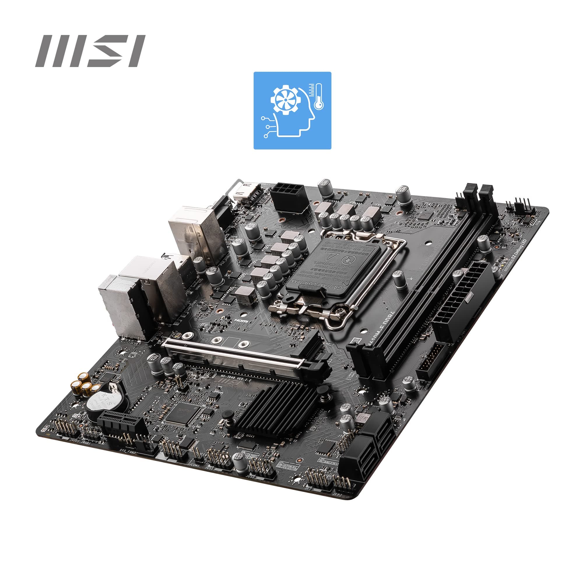 MSI PRO H610M-E DDR4 Motherboard, Micro-ATX - Unterstützt Intel 12th Gen Core Prozessoren, LGA 1700-2X DIMM (3200MHz), 1x PCIe 4.0 x16 Slot, 1 x M.2 Gen3, USB 3.2 Gen1, 1G LAN, HDMI 1.4 & VGA Bild 8