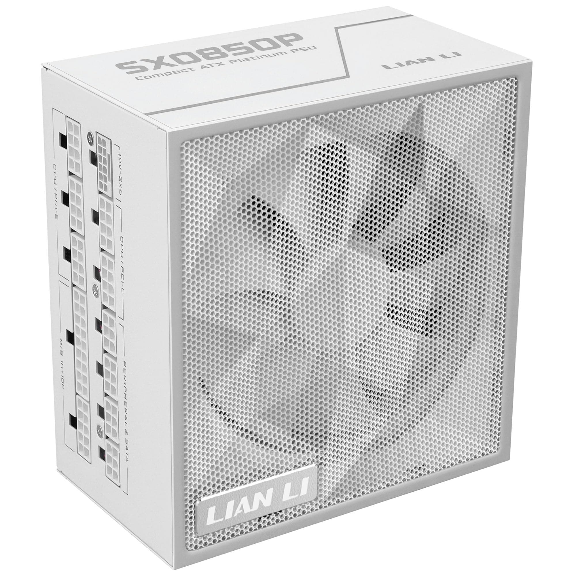 Lian Li SX0850P Netzteil – 850 W Weiß | 80 Plus Platinum Effizienz, Vollmodulare abnehmbare Kabel, ATX 3.1 & PCIe 5.1, Modernes & Leises Gaming-PC PSU 850 Watt Weiß