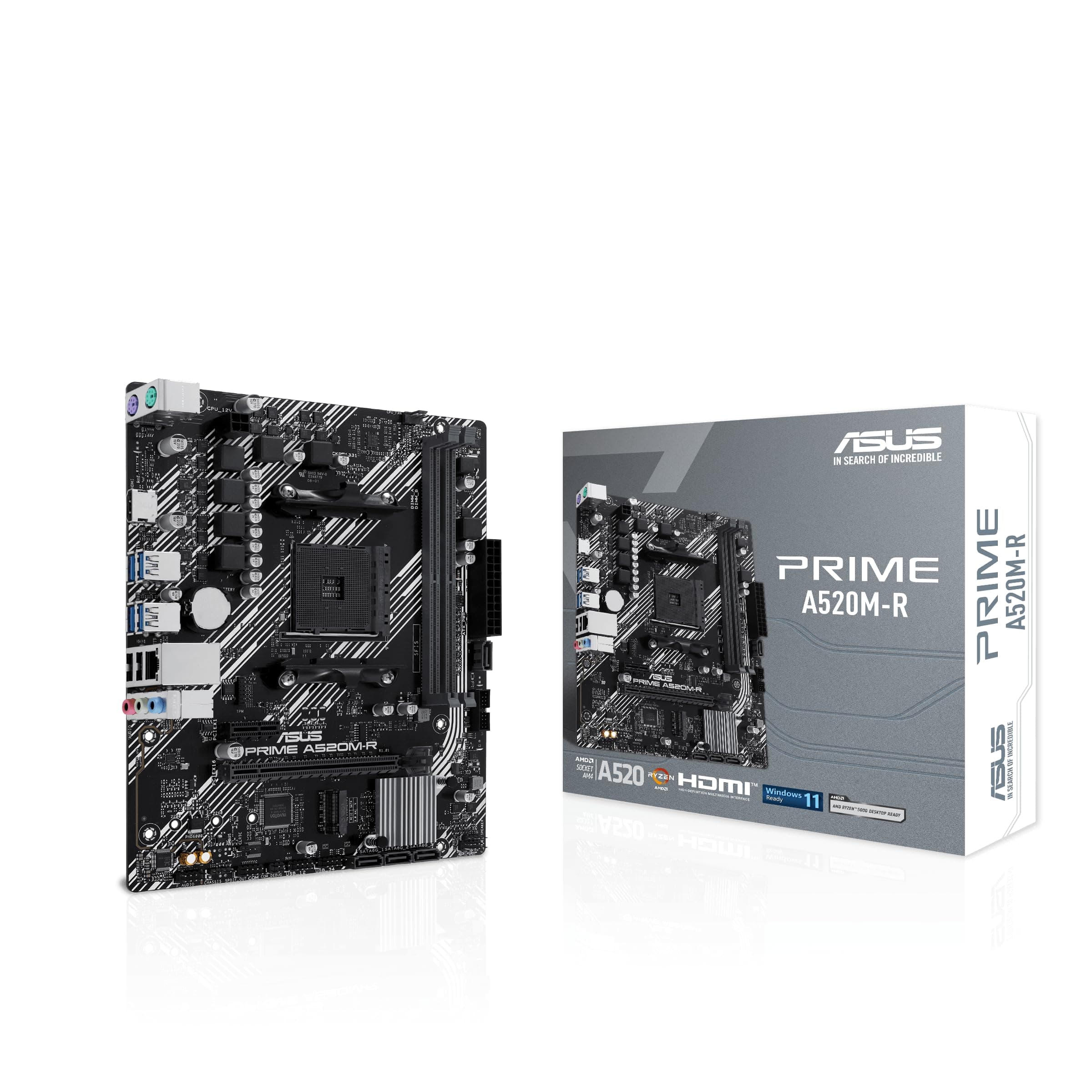 ASUS Prime A520M-R Gaming Mainboard Sockel AMD Ryzen AM4 (Micro-ATX, M.2, 1GB Ethernet, HDMI, SATA 6Gbit/s, USB 5) Bild 2