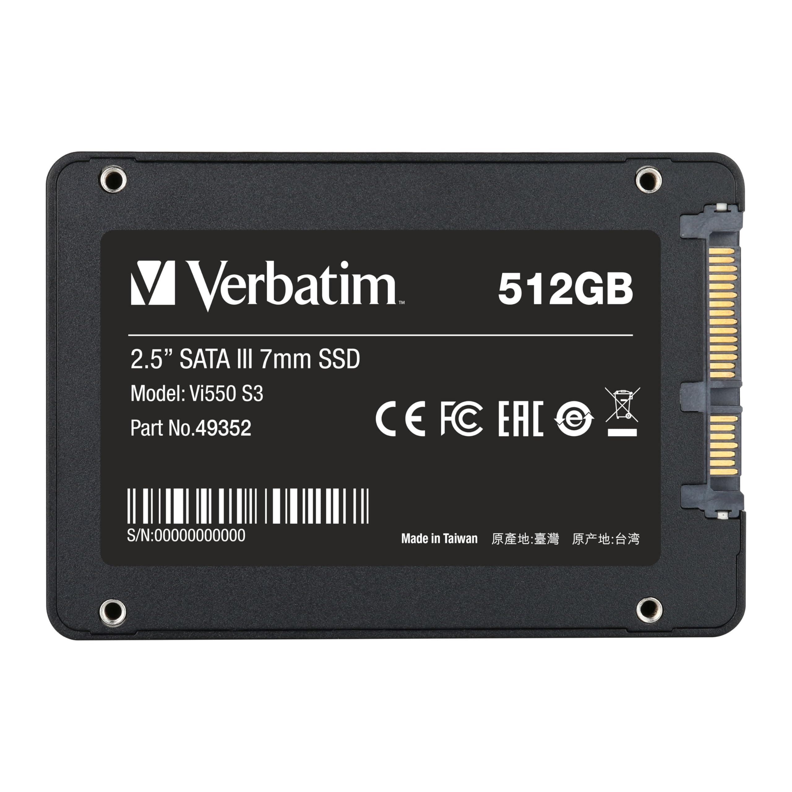 Verbatim Vi550 S3 SSD 512 GB 2,5" - Interne Solid State Drive - 3D NAND-Technologie - schwarz Vi550 S3 SSD 512 GB 2,3'' SATA III Bild 5