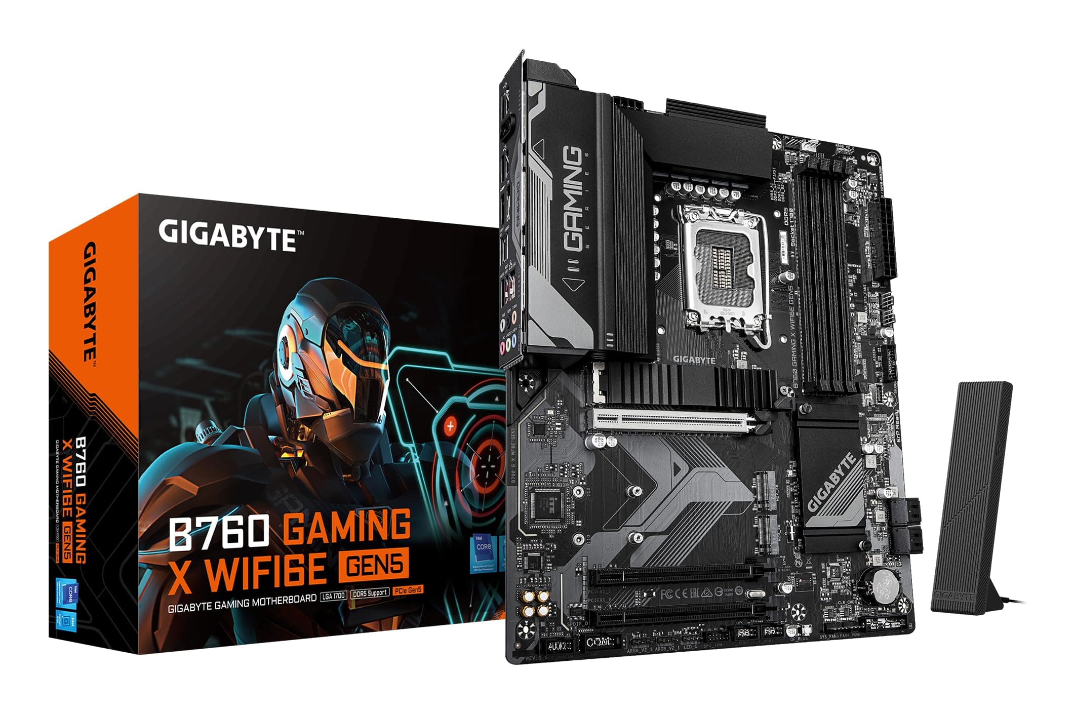 GIGABYTE B760 Gaming X WIFI6E GEN5 Mainboard – Unterstützt Intel Core Prozessoren der 14. Generation, 8+1+1 Phasen VRM, bis zu 5600 MHz DDR5, 3 x PCIe 4.0 M.2, Wi-Fi 6E, 2.5 GbE LAN, USB 3.2 Gen 2 Bild 2