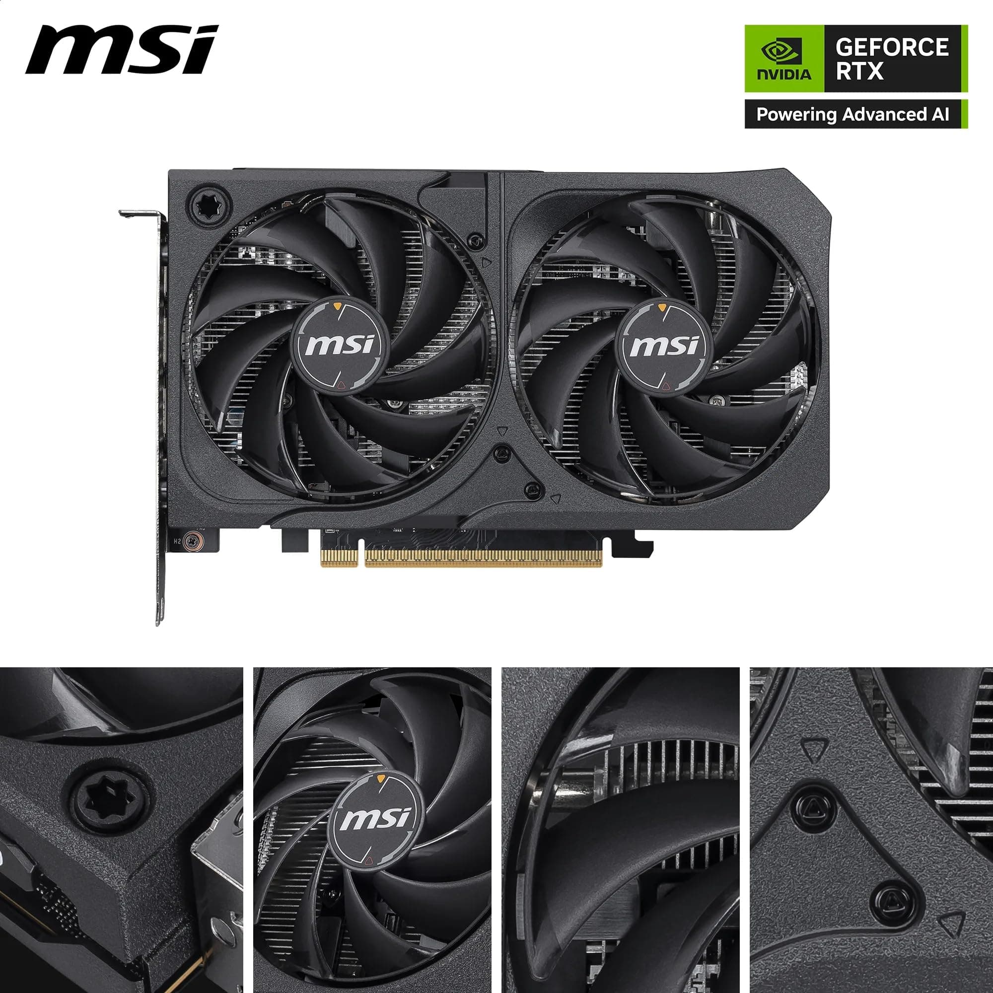 MSI GeForce RTX 5050 8G Shadow 2X OC - 8GB GDDR6 (20Gbps/128-bit), PCIe 5, Boost: 2602 Hz, HDMI 2.1b, DisplayPort 2.1b Bild 3