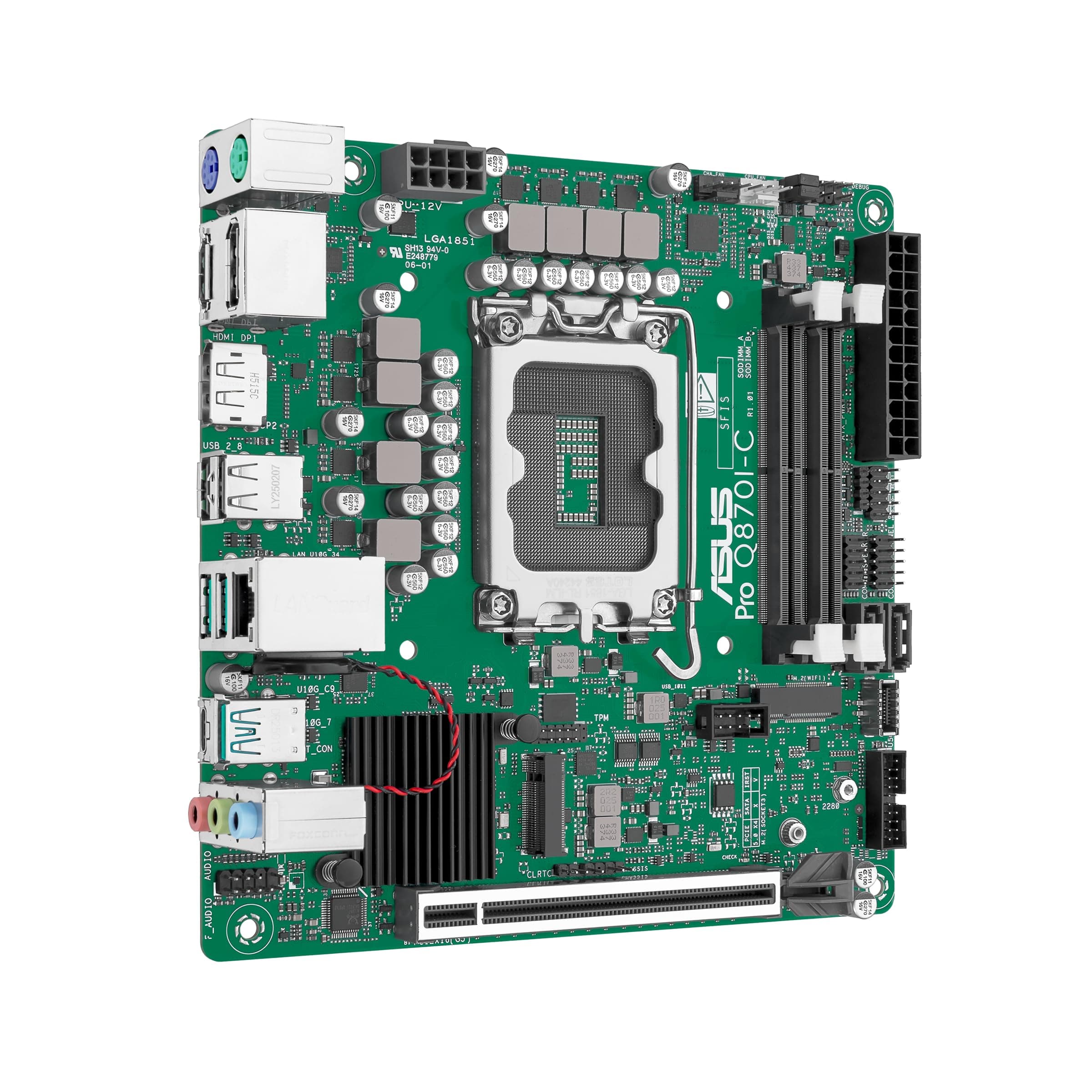 ASUS PRO Q870I-C-CSM Business Mini-ITX-Mainboard Sockel Intel LGA 1851 (mini-ITX, Intel VPro, DDR5 Speicher, PCIe 5.0, Q-LED Core, ASUS Control Center Express, SafeSlot) Bild 5