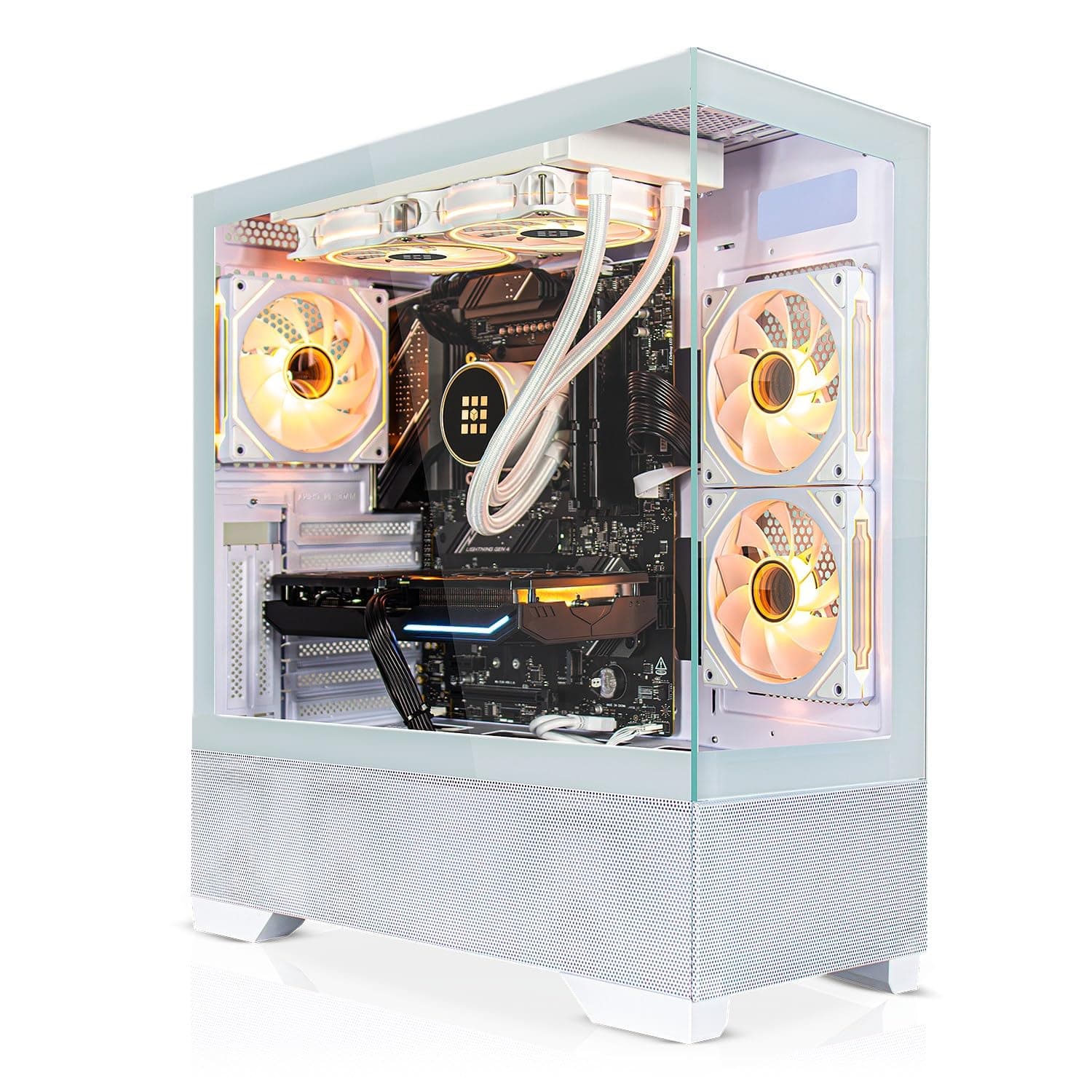 SYSTEMTREFF High-End Gaming PC weiß Intel Core i9-12900KF 8x5.2GHz | AMD Radeon RX 9070 16GB DX12 | 1TB M.2 NVMe | 32GB DDR5 RAM | Windows 11 | Desktop Computer Rechner für Gamer, Zocker & Streamer