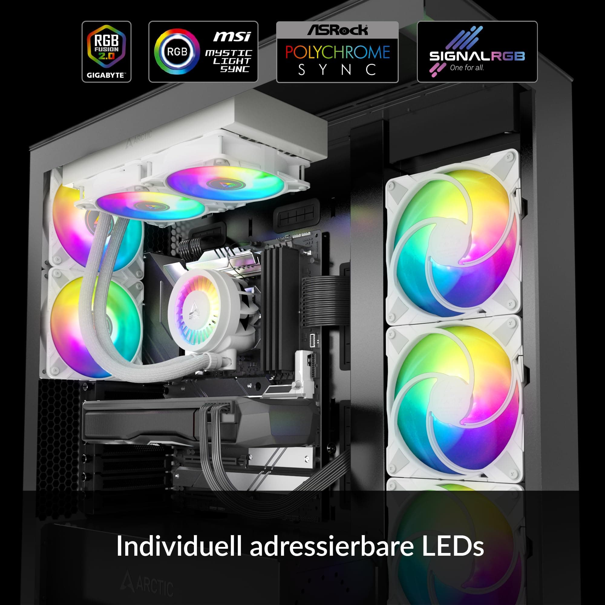 ARCTIC Liquid Freezer III Pro 280 A-RGB - Wasserkühlung PC, AIO CPU Wasserkühler, 2x140 mm, 38 mm Radiator, PWM-Pumpe, VRM-Lüfter, AMD AM5/AM4, Intel LGA1851/1700 Contact Frame - Schwarz schwarz Liquid Freezer III Pro 280 A-RGB Bild 8