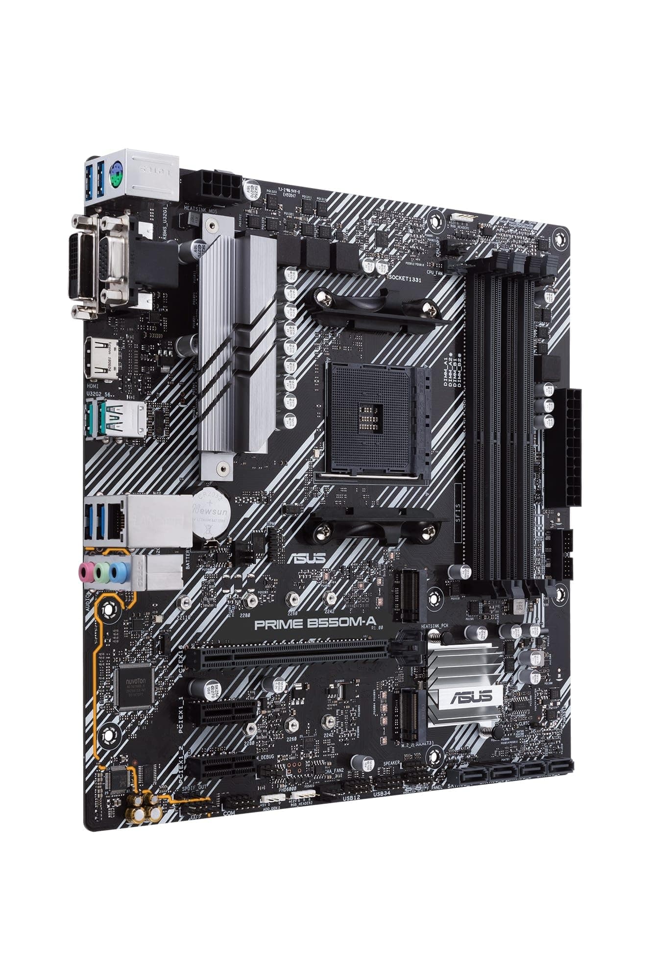 ASUS Prime B550M-A Gaming Mainboard Sockel AM4 (Micro ATX, Ryzen, PCIe 4.0, 2X M.2, 1Gbit/s-Ethernet, SATA 6Gbit/s, USB 3.2 Gen 2 Typ-A, Unterstützung für Aura Sync RGB Header) Bild 5