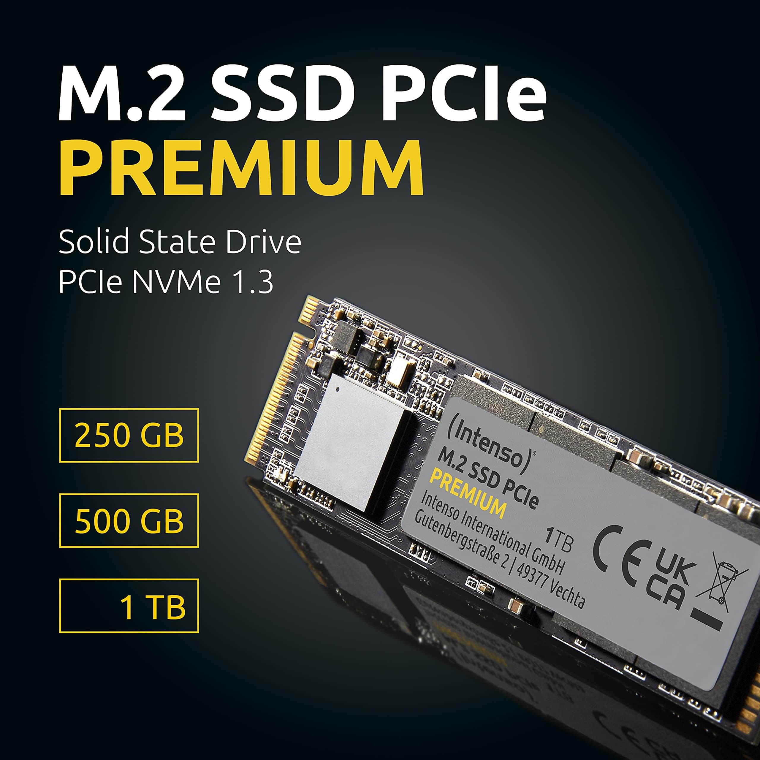 Intenso 500GB M.2 SSD PCIe Premium, bis zu 2100 MB/s, Festkörper-Laufwerk (PCI Express Gen.3x4 NVMe 1.3, Solid State Drive) 500GB M.2 PCIe Premium Bild 3