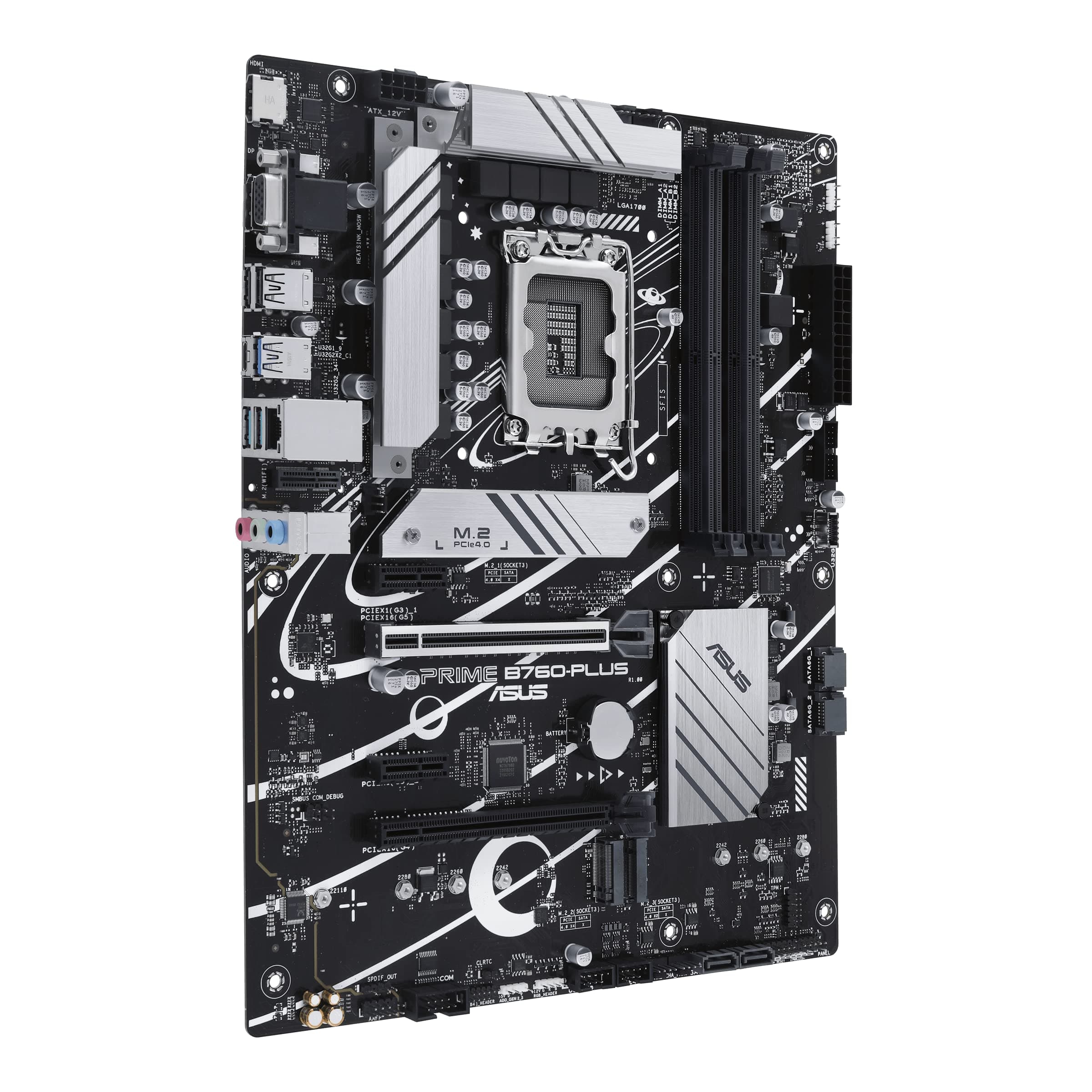 ASUS Prime B760-PLUS Intel B760 (13. und 12. Generation) LGA1700 ATX Motherboard PCIe 5.0, DDR5, 3X PCIe 4.0 M.2 Slots, 2,5 GB LAN, DP, HDMI, USB 3.2 Gen 2x2 Typ-C, Front USB 3.2 Gen 1 Type-C, Bild 5