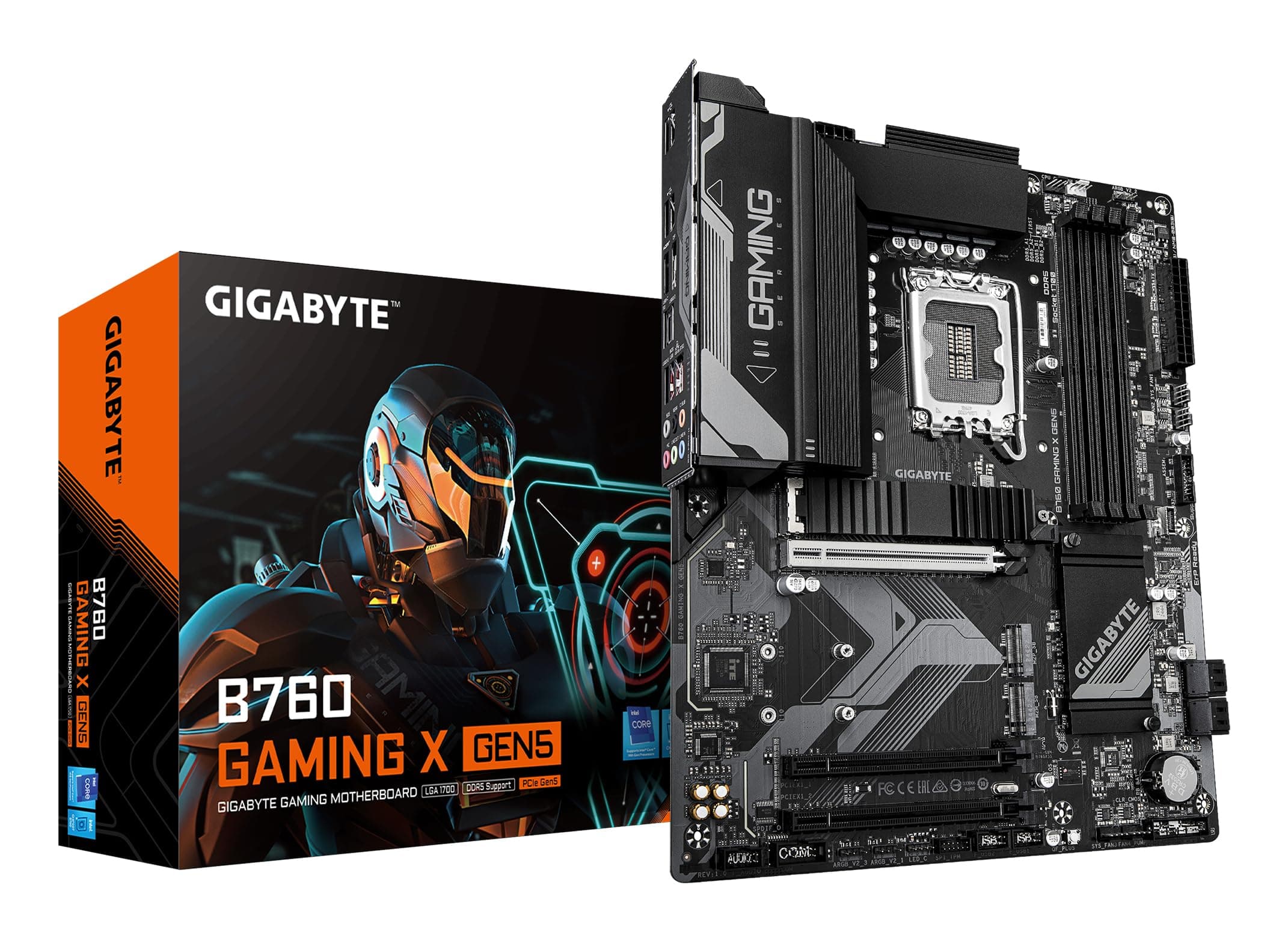 GIGABYTE B760 Gaming X GEN5 Mainboard – Unterstützt Intel Core Prozessoren der 14. Generation, 8+1+1 Phasen VRM, bis zu 5600 MHz DDR5, 3 x PCIe 4.0 M.2, 2.5 GbE LAN, USB 3.2 Gen 2 Bild 2