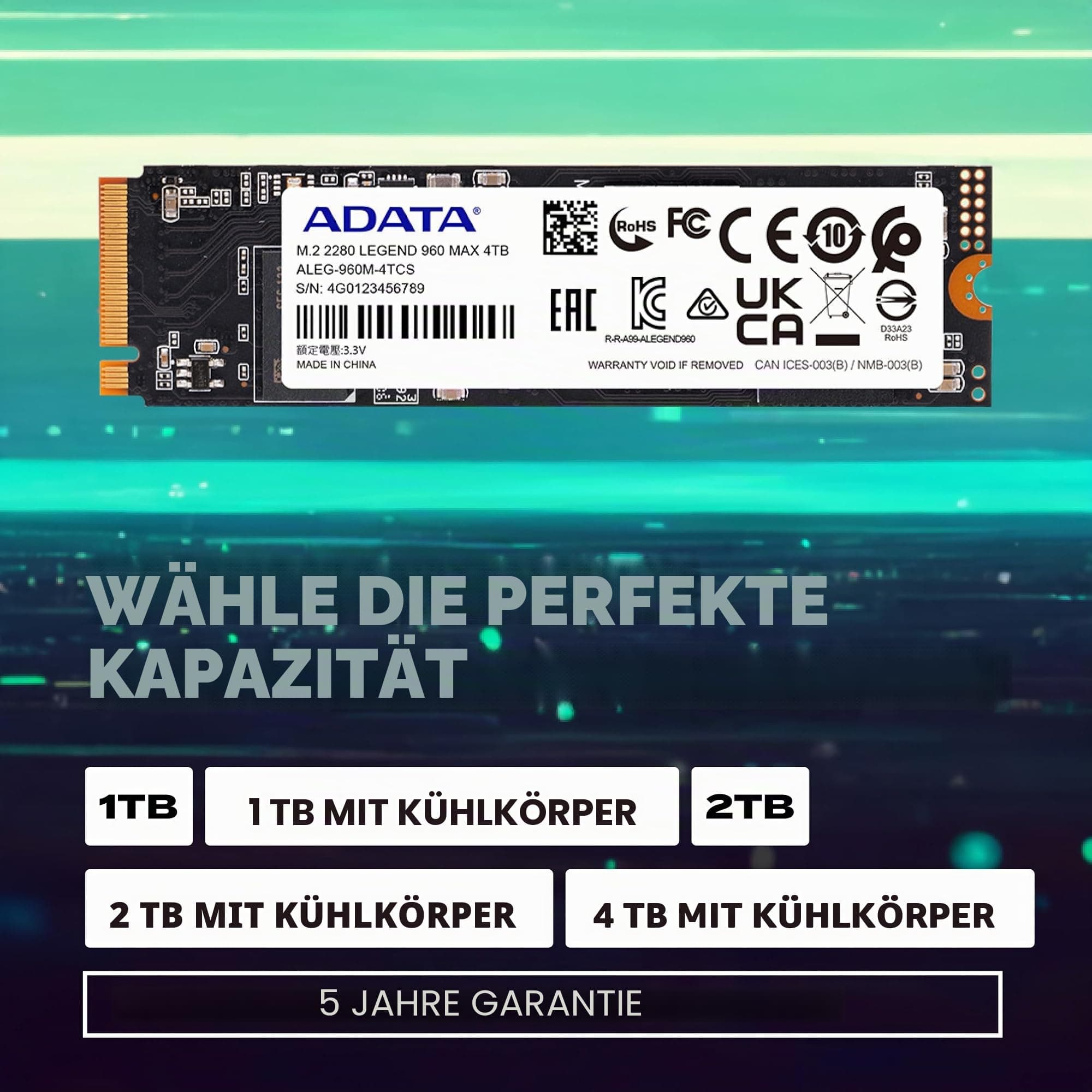 ADATA SSD 4.0TB Legend 960 MAX M.2 PCI4 M.2 2280 Bild 5