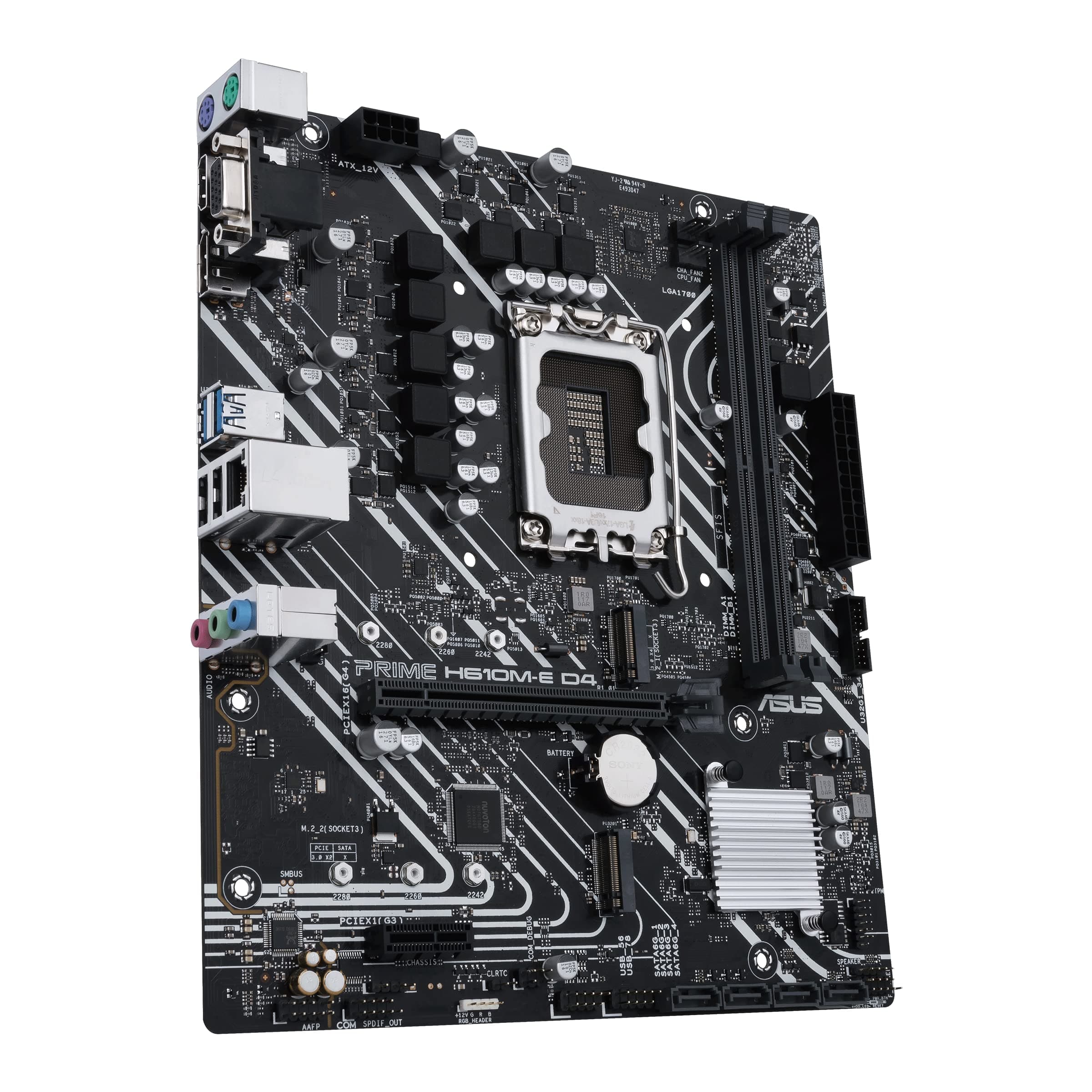 ASUS Prime H610M-E D4-CSM Business Mainboard Sockel Intel LGA 1700 (mATX, PCIe 4.0, 1Gb Ethernet, ASUS COM Debug Header, Remote IT Management) Bild 3