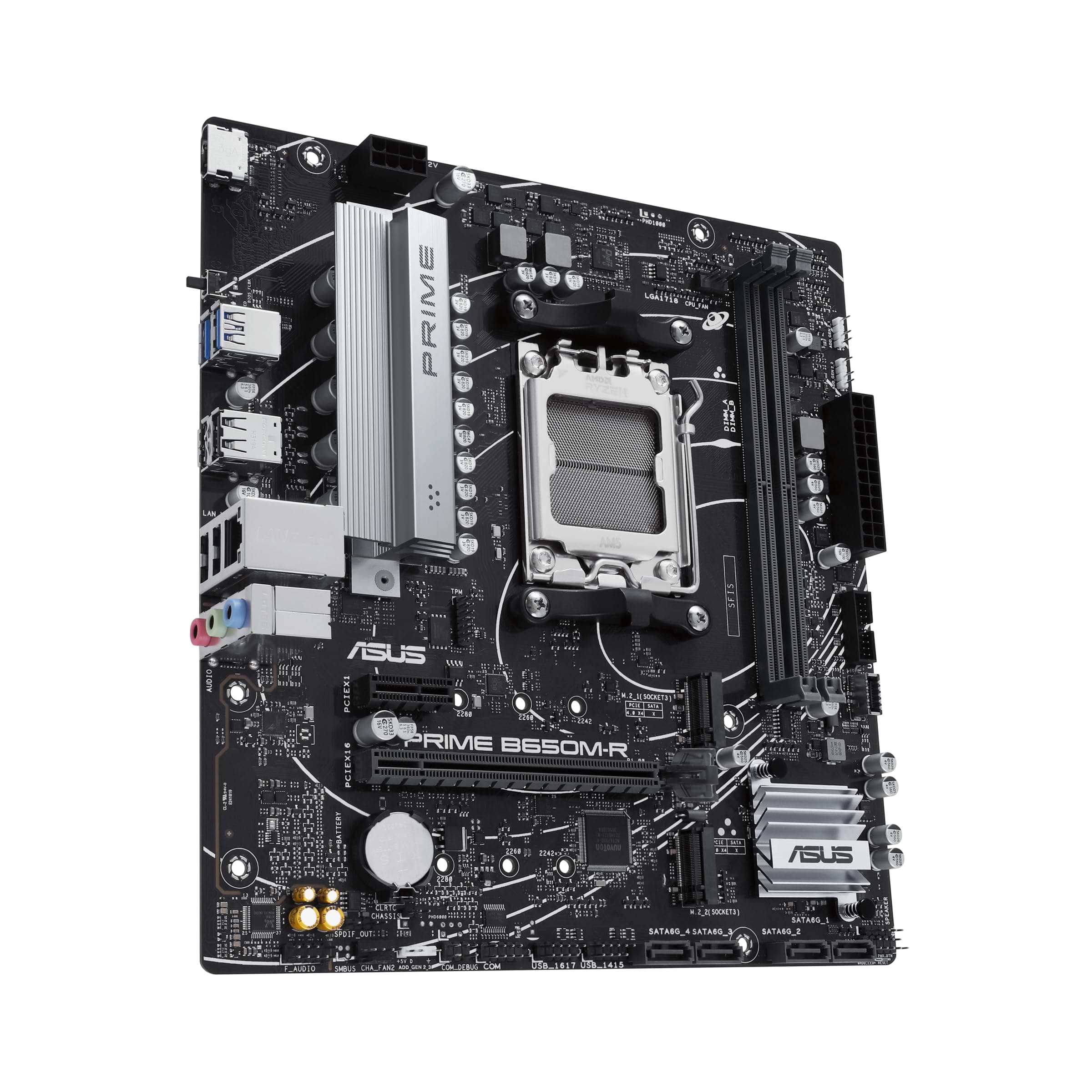 ASUS Prime B650M-R Gaming Mainboard Sockel AMD AM5 (microATX, DDR5, PCIe 4.0, Realtek 2.5Gb Ethernet, HDMI, SATA 6 Gbit/s, BIOS Flashback, Aura Sync) Bild 4
