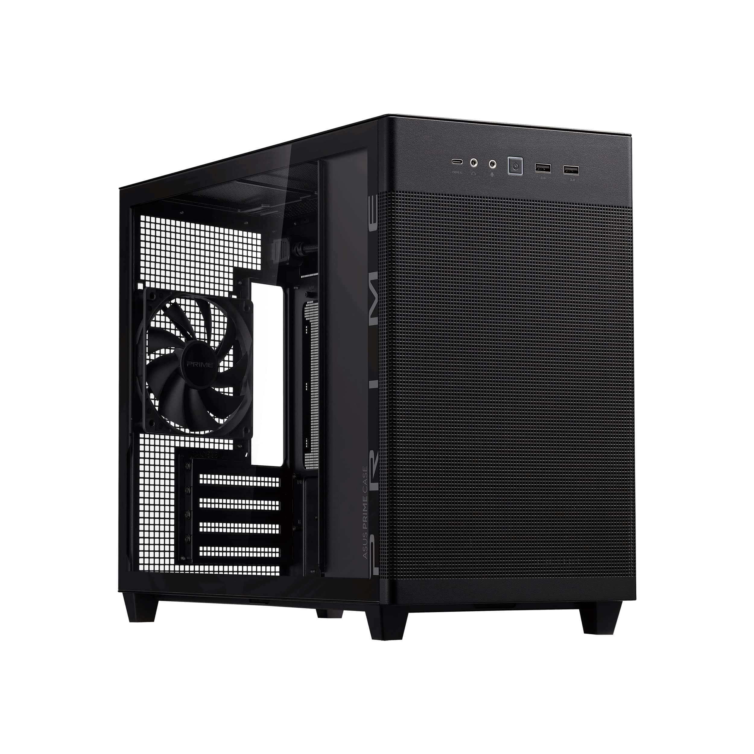 ASUS Prime AP201 MicroATX Gehäuse schwarz (33 Liter, unterstützt 280- & 360-mm-Kühler, Grafikkarten bis 338 mm Länge und Standard-ATX-Netzteile) Bild 2