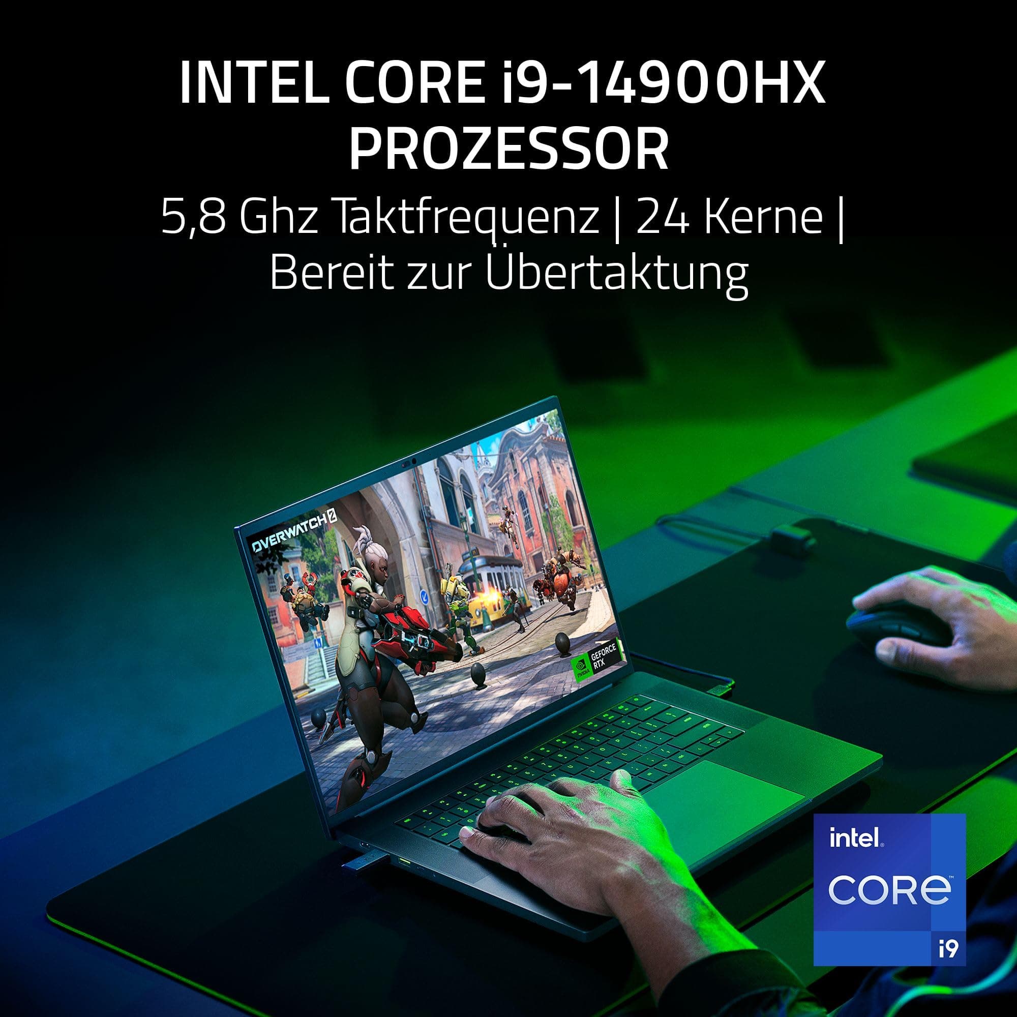 Razer Blade 16 (2024) - 16 Zoll Gaming-Laptop - NVIDIA Geforce RTX 4070 - Intel i9-14900HX - 16" QHD+ OLED 240Hz Display - Snap tap (16GB DDR5 RAM, 1TB SSD, Alu-Gehäuse) QWERTZ DE-Layout | Schwarz RTX 4070 | OLED 240Hz | 16GB | 1TB SSD Bild 4
