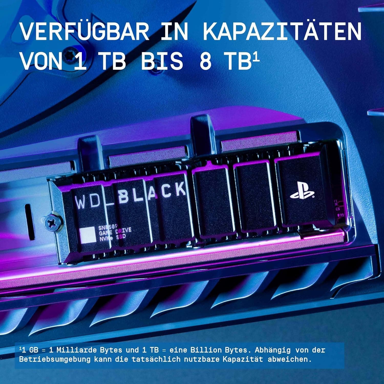 WD_BLACK SN850P 4 TB NVMe SSD Offiziell Lizenziert für PS5 Konsolen (interne Gaming SSD; optimierter Kühlkörper; PCIe Gen4 Technologie, bis zu 7.300 MB/s Lesen, M.2 2280) Bild 8