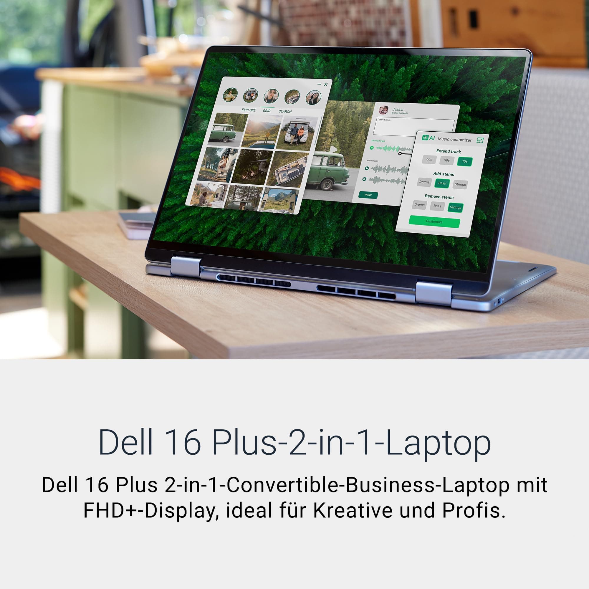 Dell 16 Plus 2-in-1 Laptop Copilot+ PC db06250 – 16" FHD+ Touch Display, Intel Core Ultra 7 Series 2, 16GB RAM, 512GB SSD, Intel Arc Grafik, Windows 11 Home, Beleuchtete Tastatur QWERTZ – Ice Blue Core Ultra 7 256V 16 GB 512GB SSD Bild 2