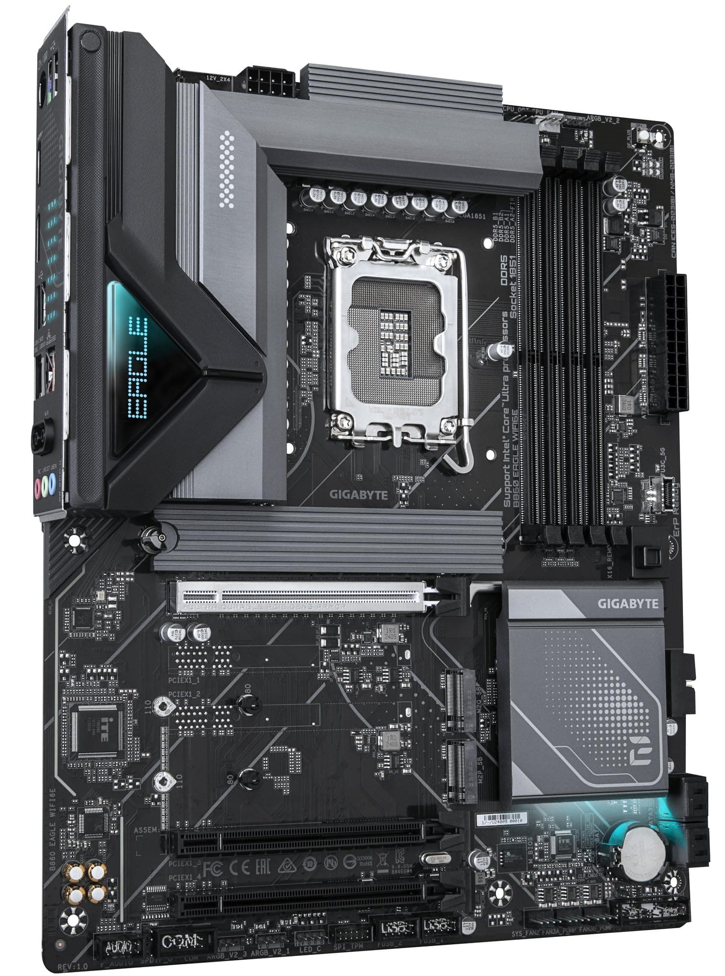 GIGABYTE B860 Eagle WIFI6E Intel Core Ultra (Serie 2) LGA 1851 Motherboard, ATX, DDR5, 3X M.2, PCIe 5.0, USB-C, WIFI6E, 2,5 GbE LAN, EZ-Latch Bild 5