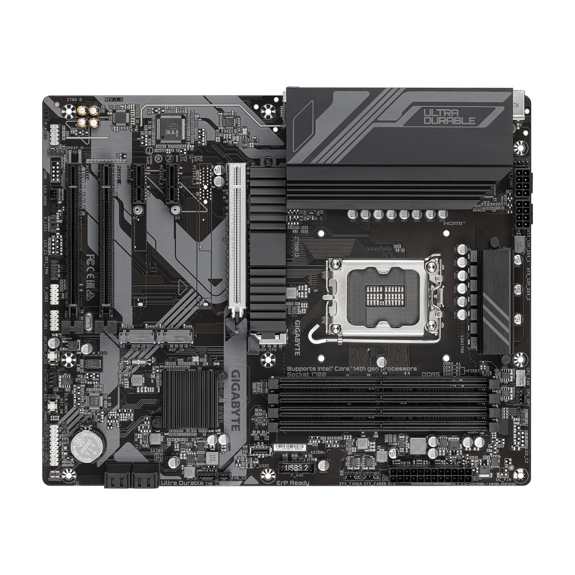 GIGABYTE Z790 D Motherboard - Unterstützt Intel Core 14. Generation CPUs, 12+1+1 Phasen Digital VRM, bis zu 7600MHz DDR5 (OC), 3xPCIe 4.0 M.2, 2.5GbE LAN, USB 3.2 Gen 2 Bild 7